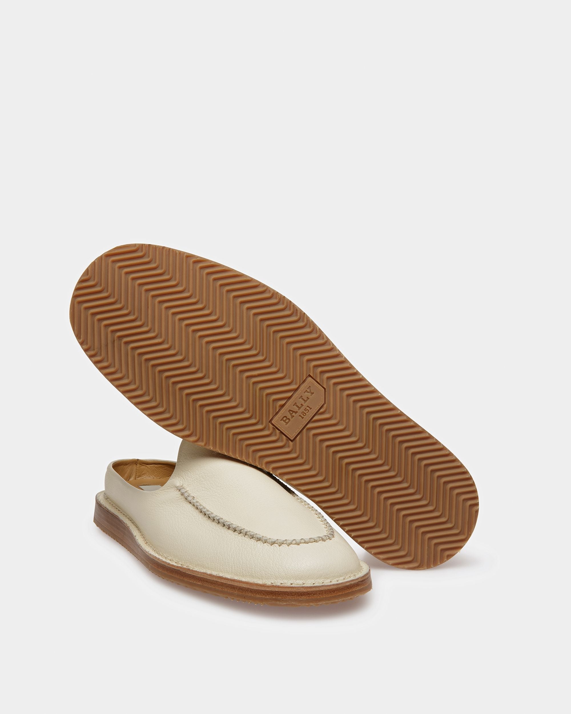 Bally Global - Fosko Leather Slippers In Bone - White
