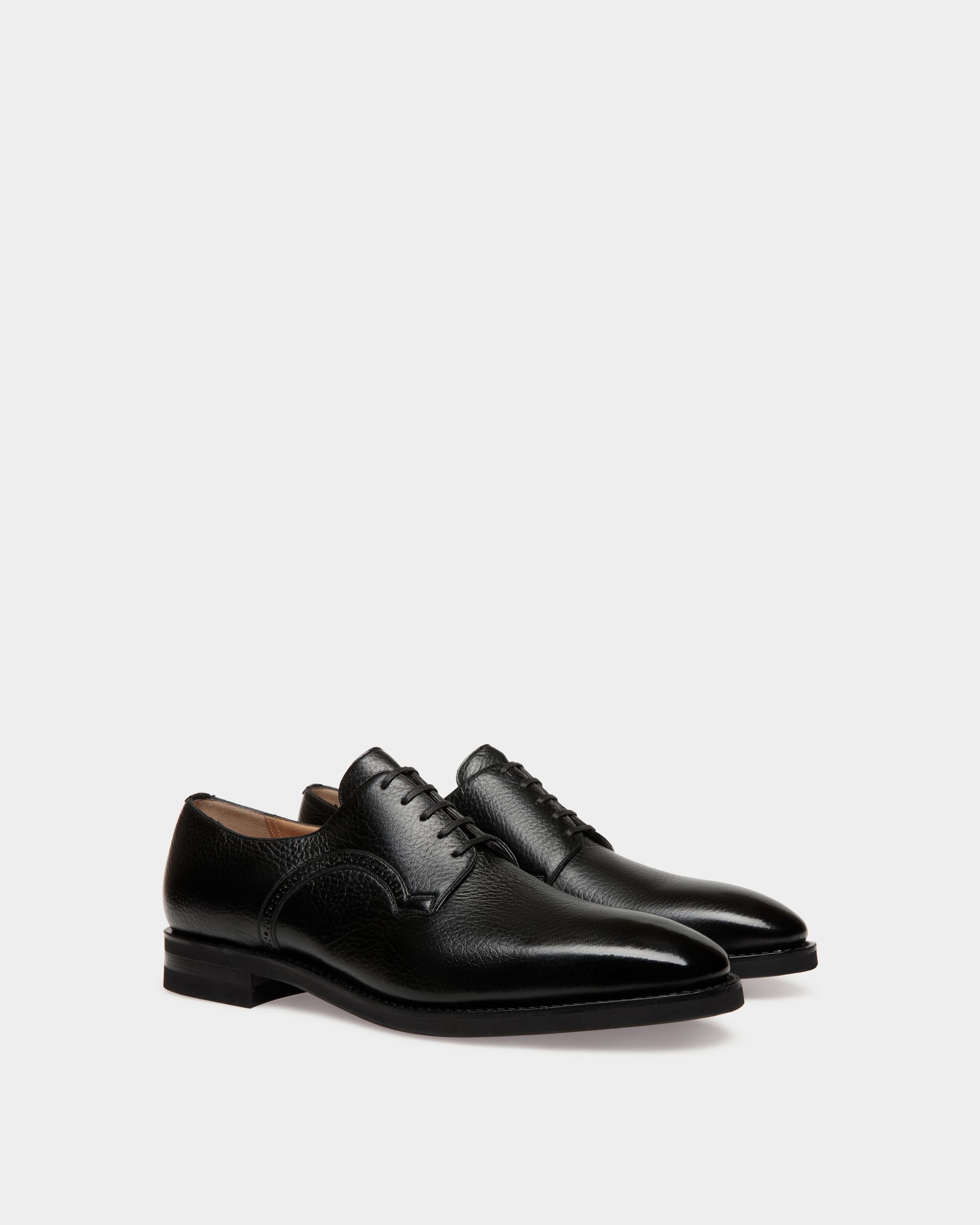 Bally Global - Zapato Derby Scribe De Piel De Ciervo Color Negro - Negro