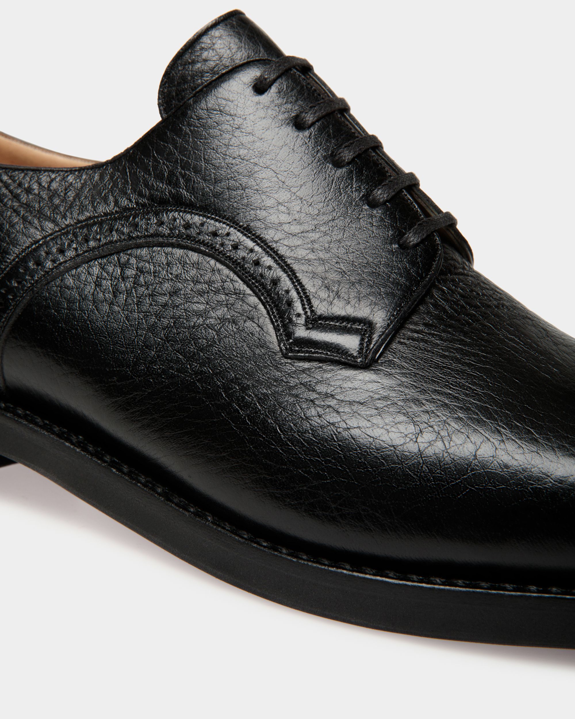 Bally Global - Zapato Derby Scribe De Piel De Ciervo Color Negro - Negro