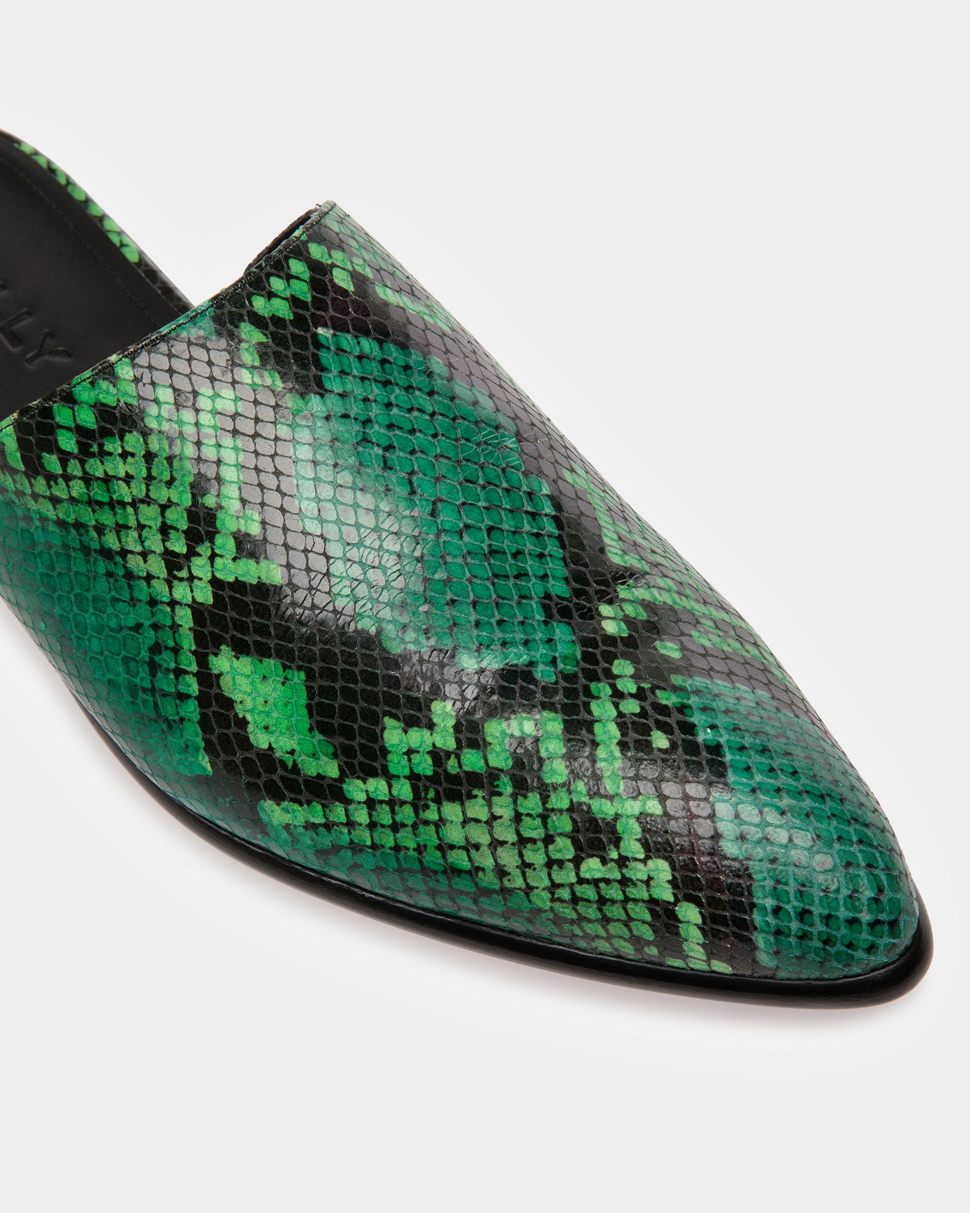 Bally Global - Slippers Gaiman Con Estampado De Pitón - Verde