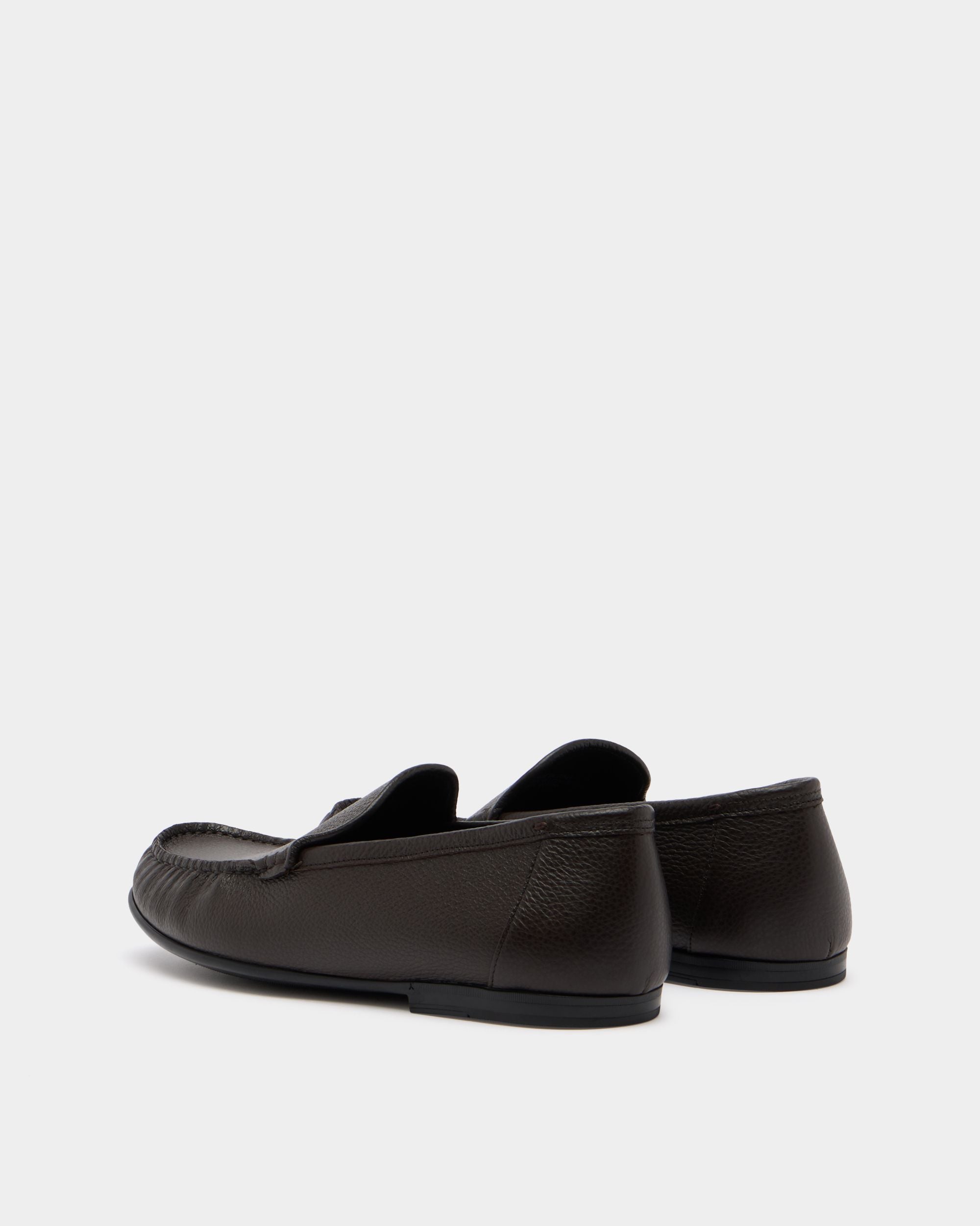 Bally Global - Axony Moccasin in Brown Grained Leather - Brown