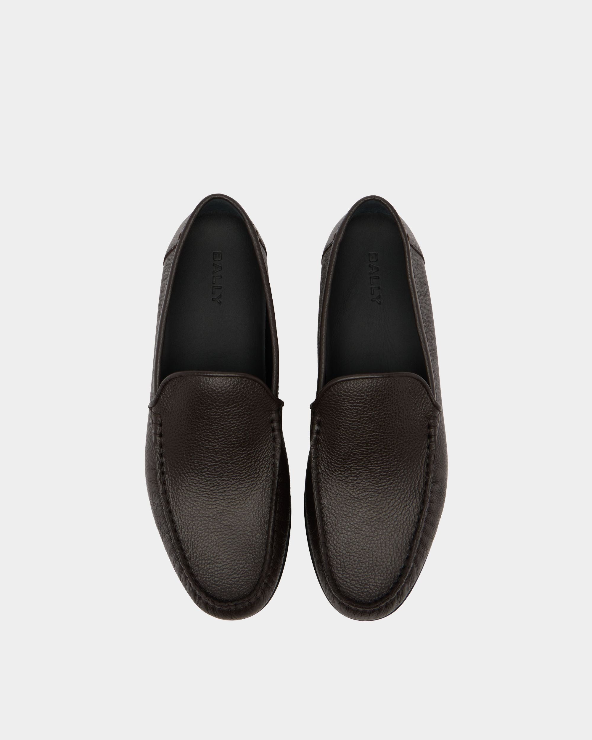 Bally Global - Axony Moccasin in Brown Grained Leather - Brown