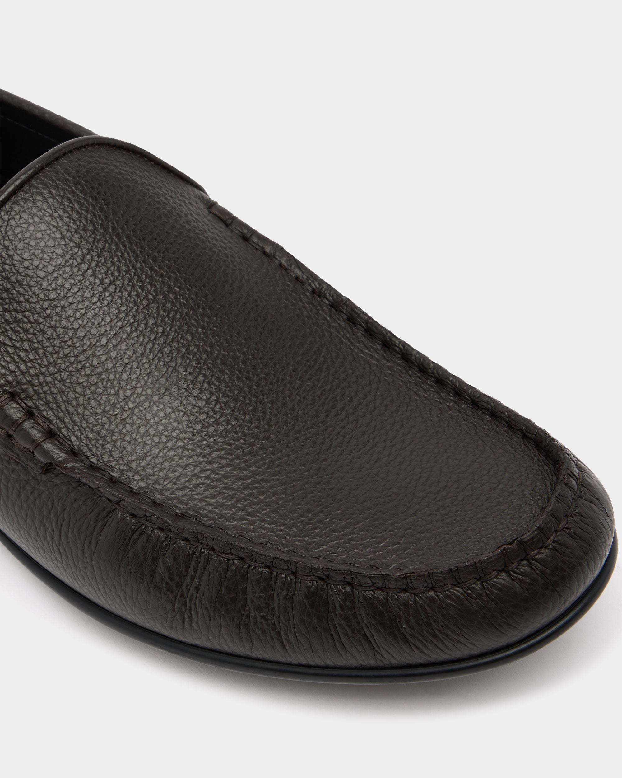 Bally Global - Axony Moccasin in Brown Grained Leather - Brown