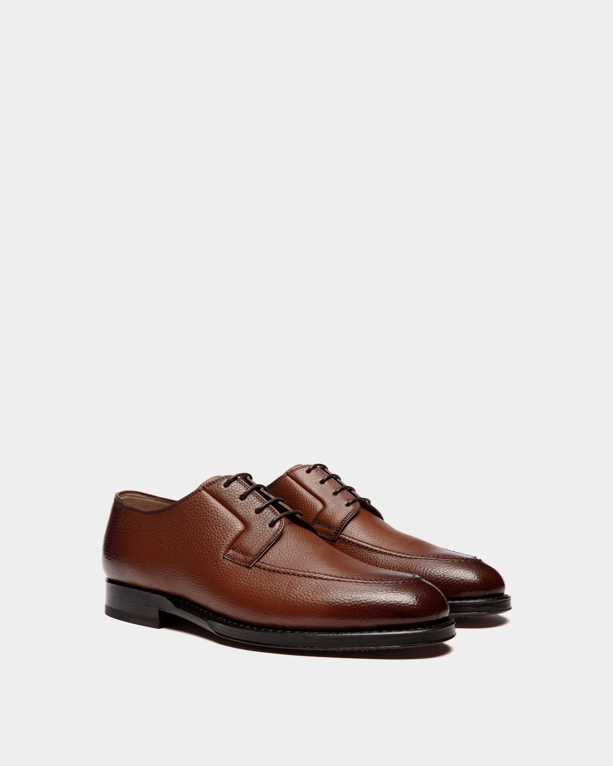 Bally Global - Scribe Oxford in Brown Grained Leather - Brown