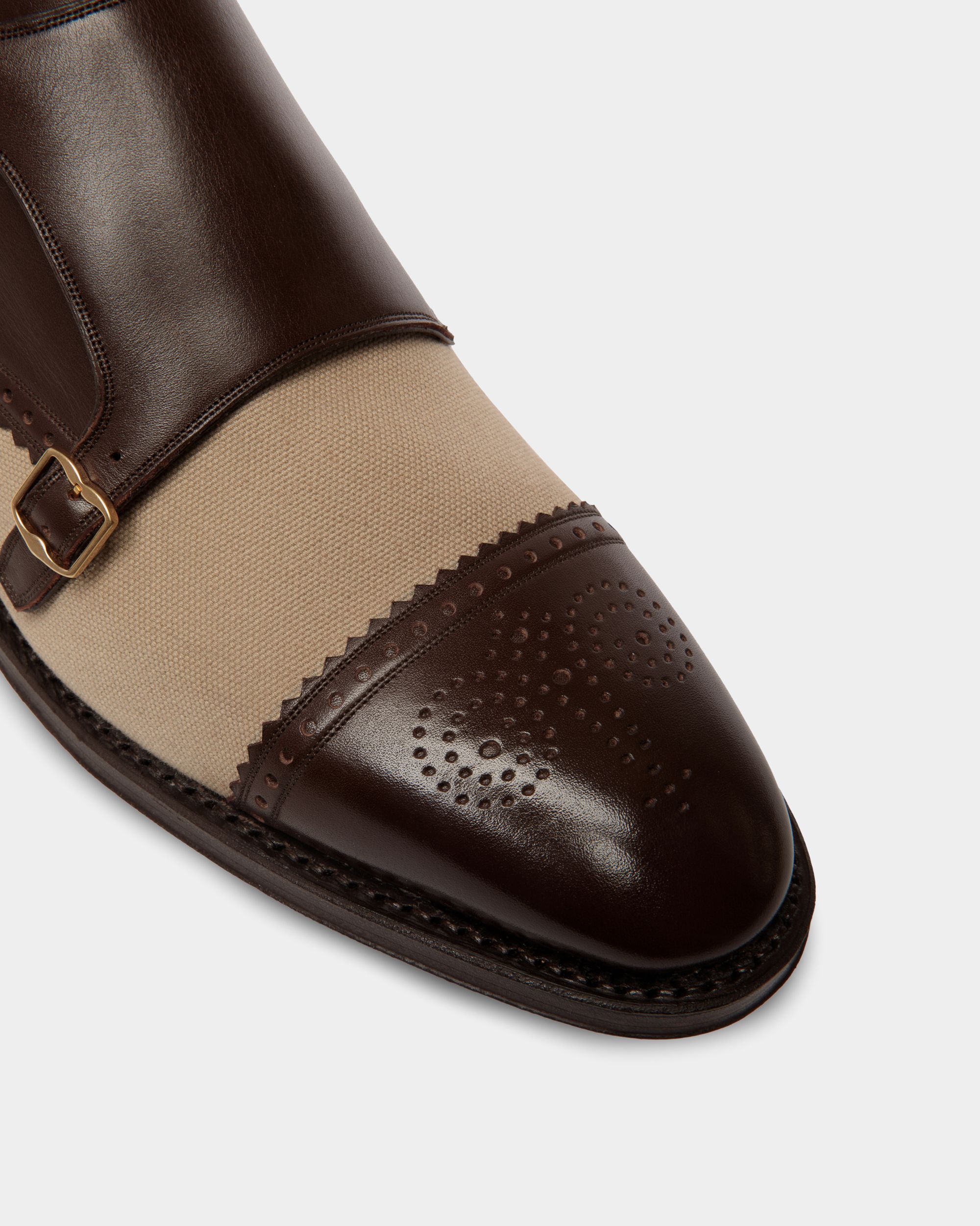 Bally Global - Scribe Monk in Leather and Fabric - Brown