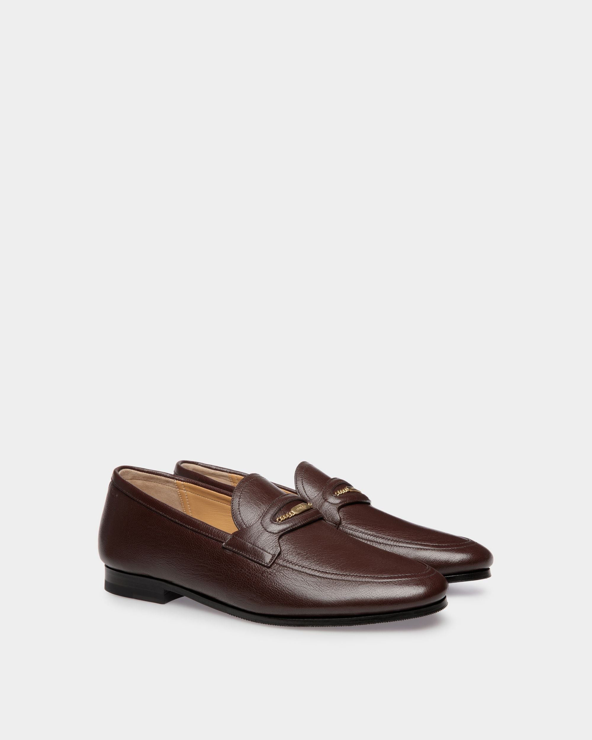 Bally Global - Plume Loafer in Brown Grained Leather - Brown