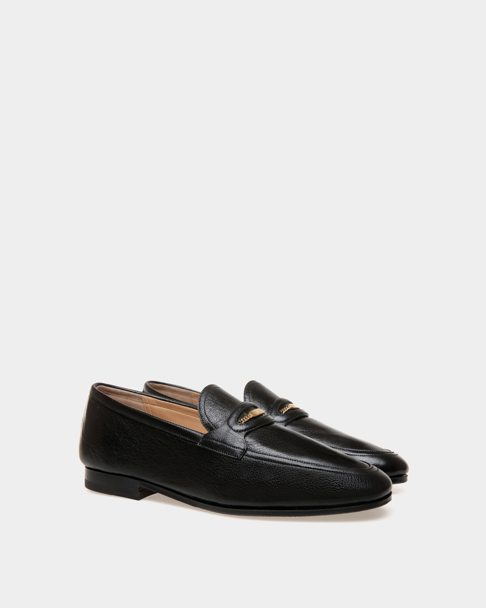 Bally Global - Plume Loafer in Black Grained Leather - Black