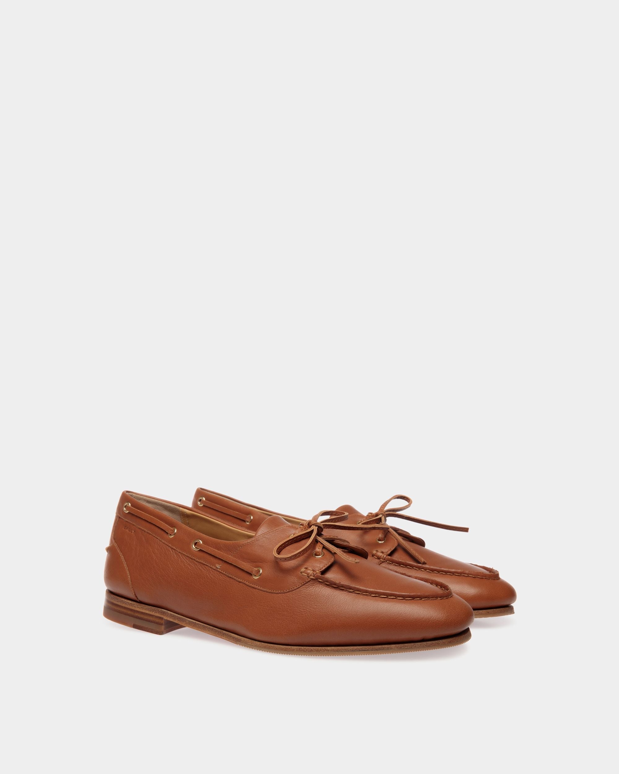 Bally Global - Mocassin Plume En Cuir Marron - Marron