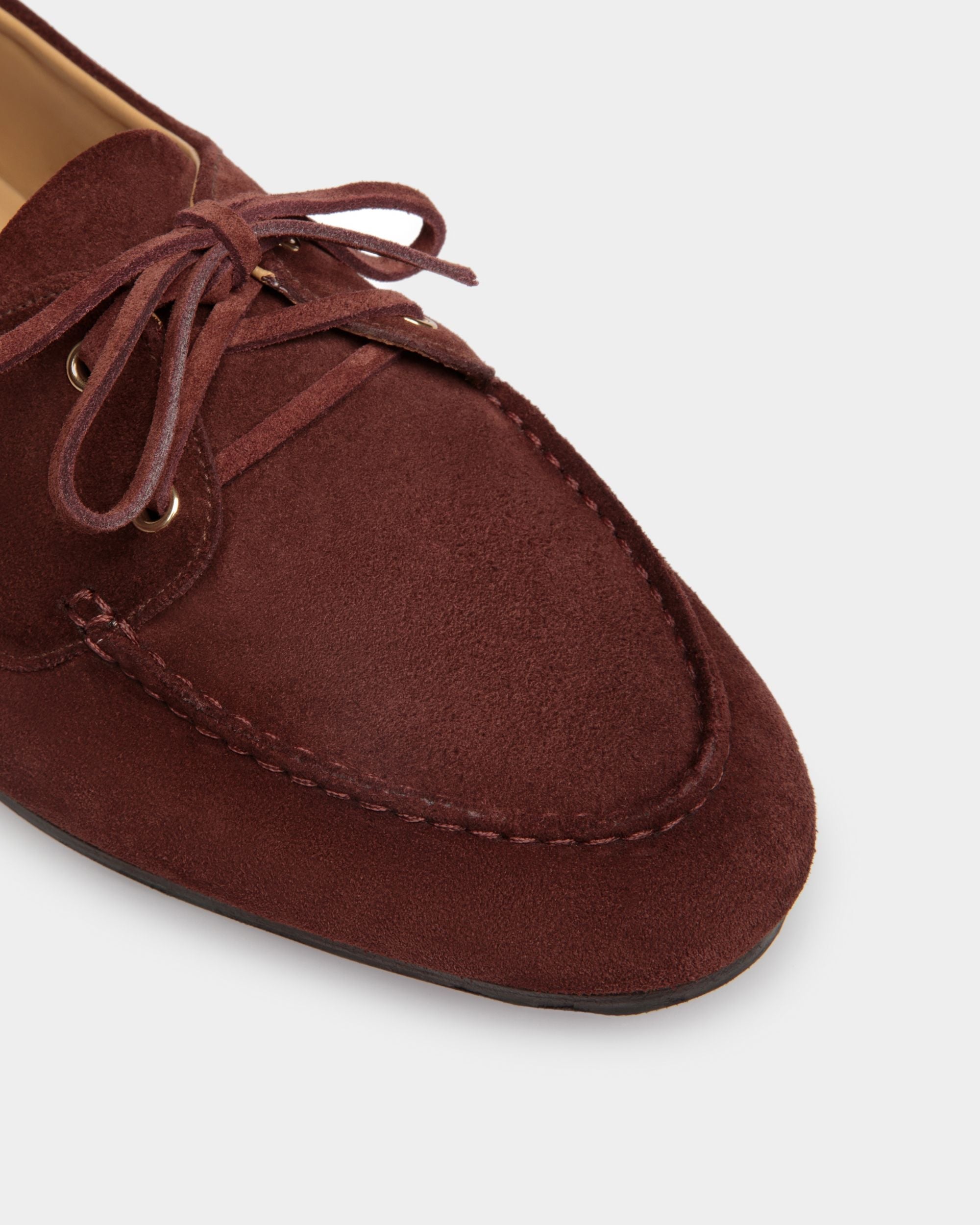Bally Global - Plume Moccasin in Chestnut Brown Suede - Brown