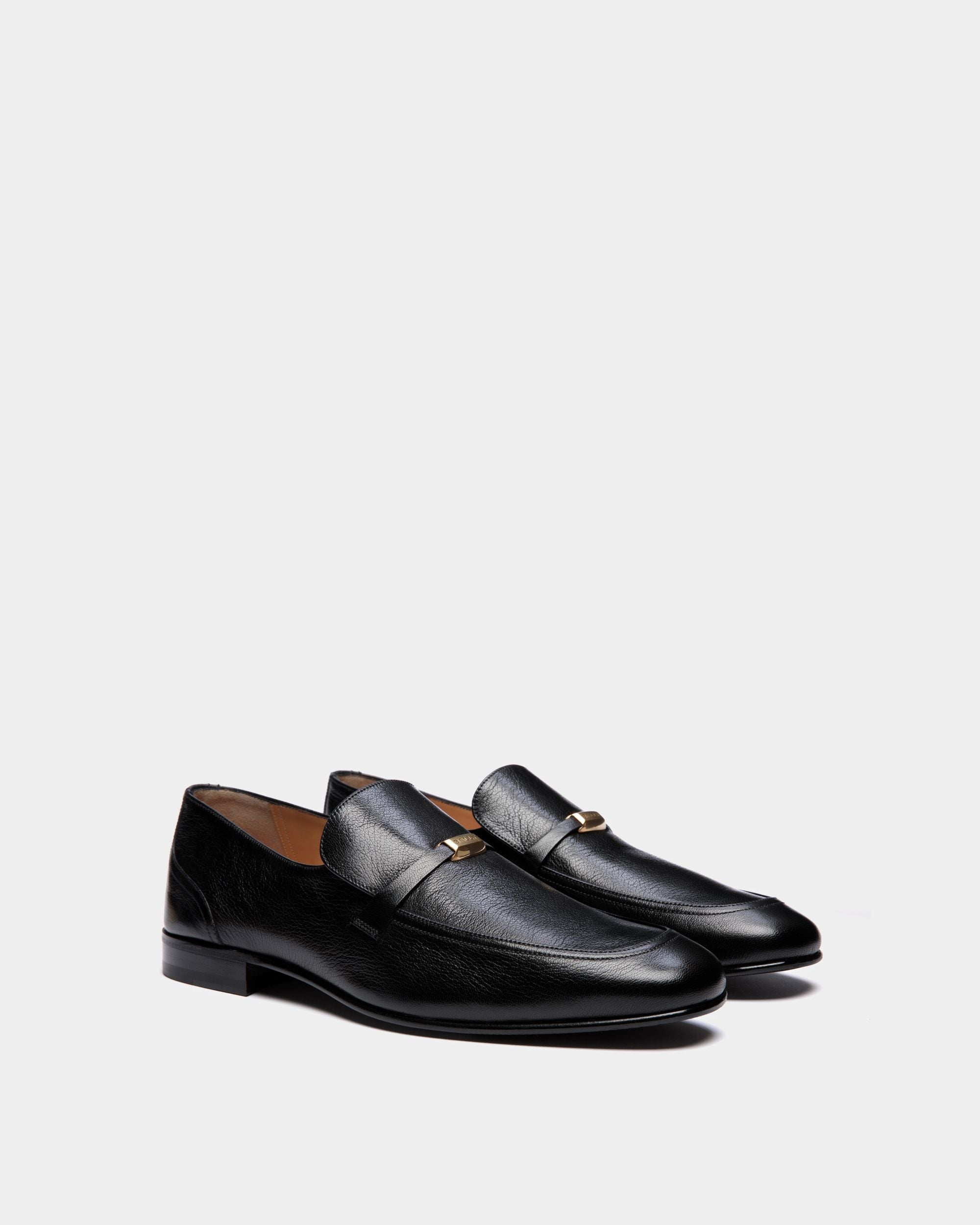 Bally Global - Suisse Loafer In Black Grained Leather - Black