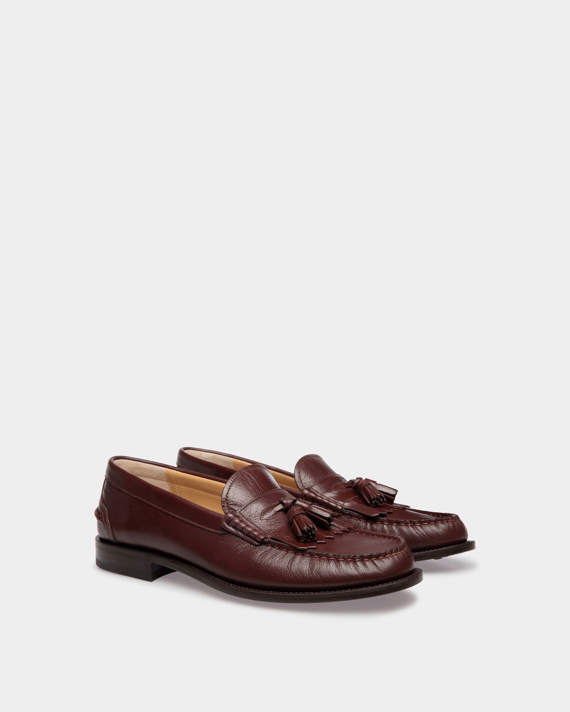 Bally Global - Oregon Loafer in Chestnut Brown Grained Leather - Brown