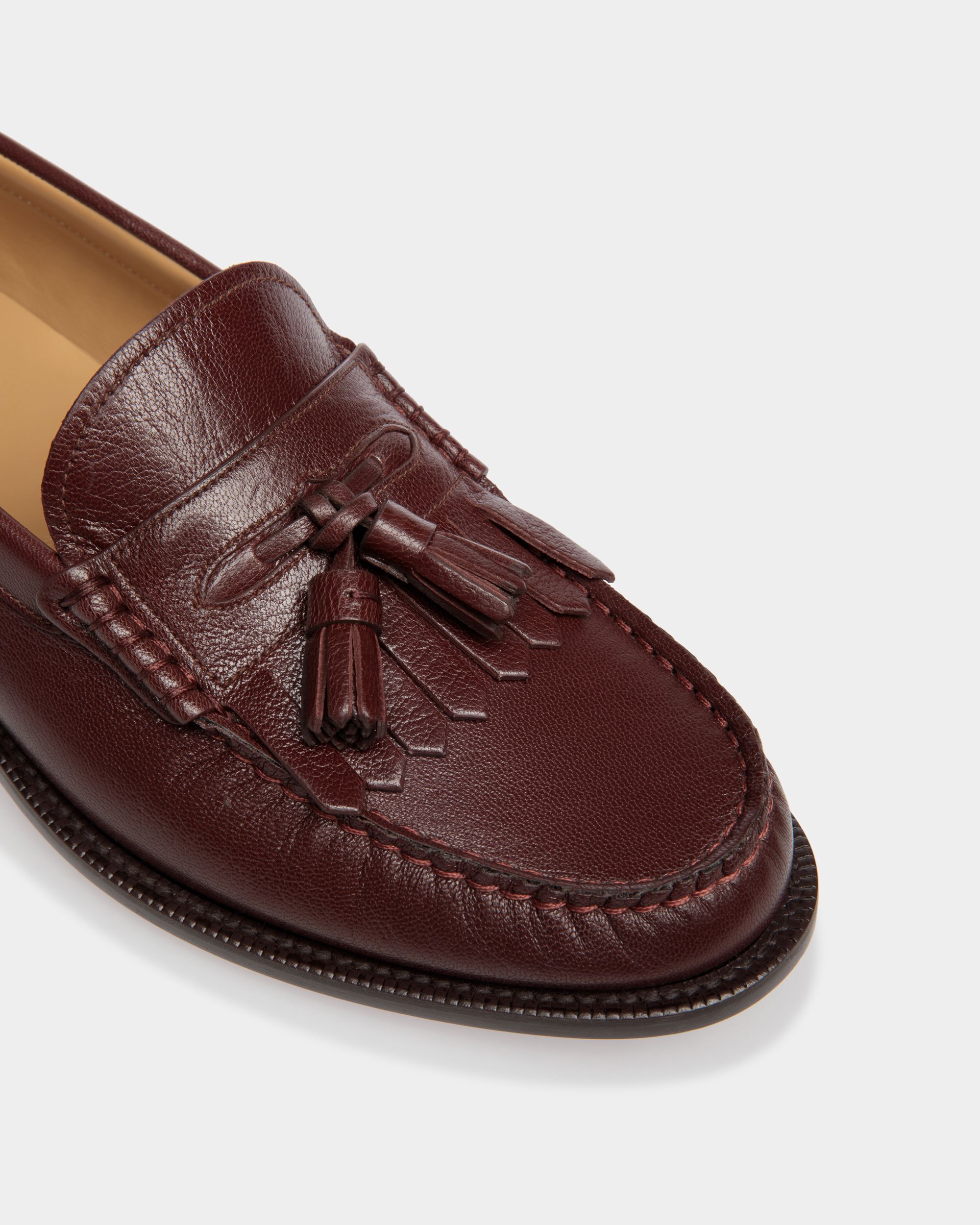 Bally Global - Oregon Loafer in Chestnut Brown Grained Leather - Brown
