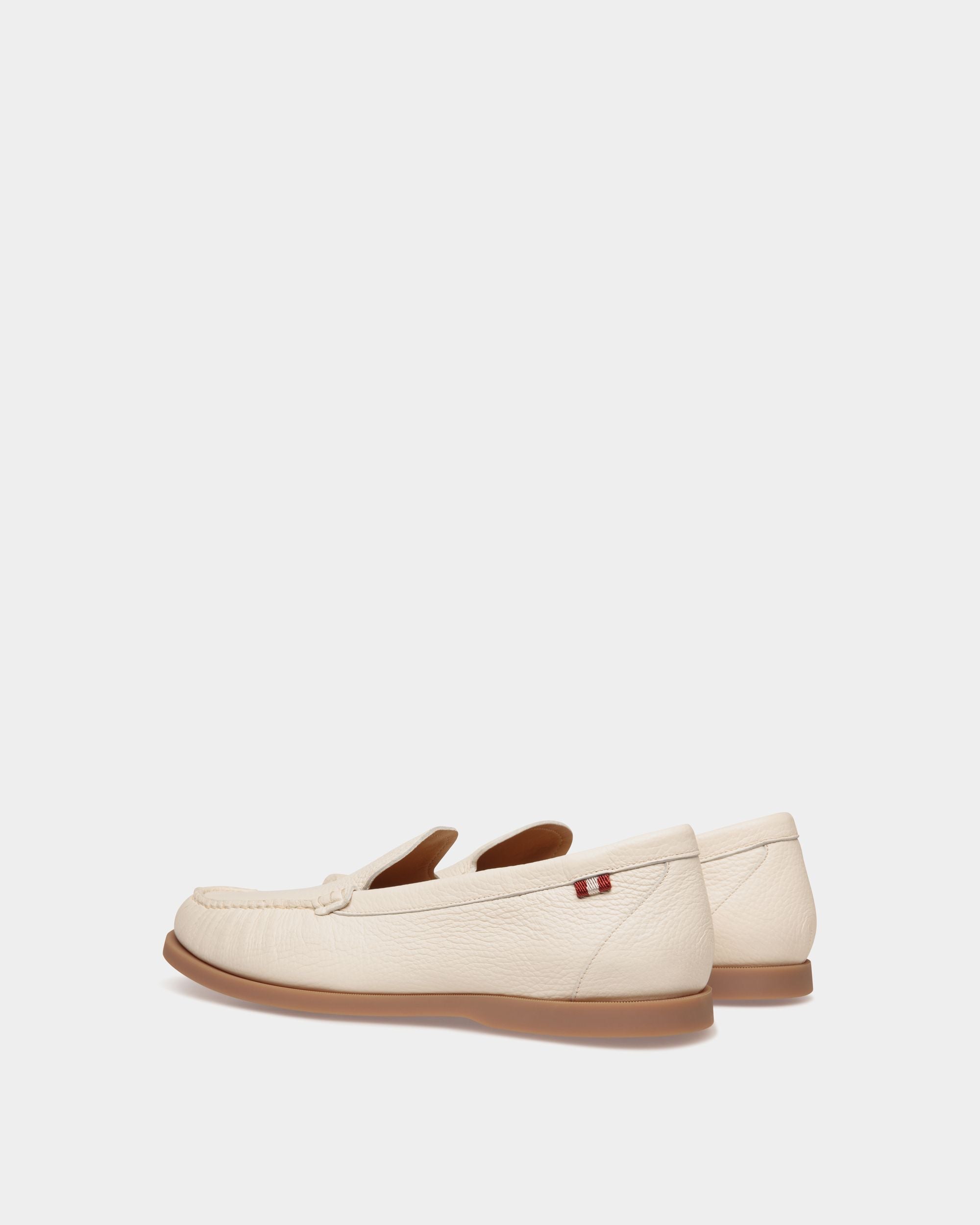 Bally Global - Mocassin Nelson En Cuir De Cerf Ivoire - Blanc