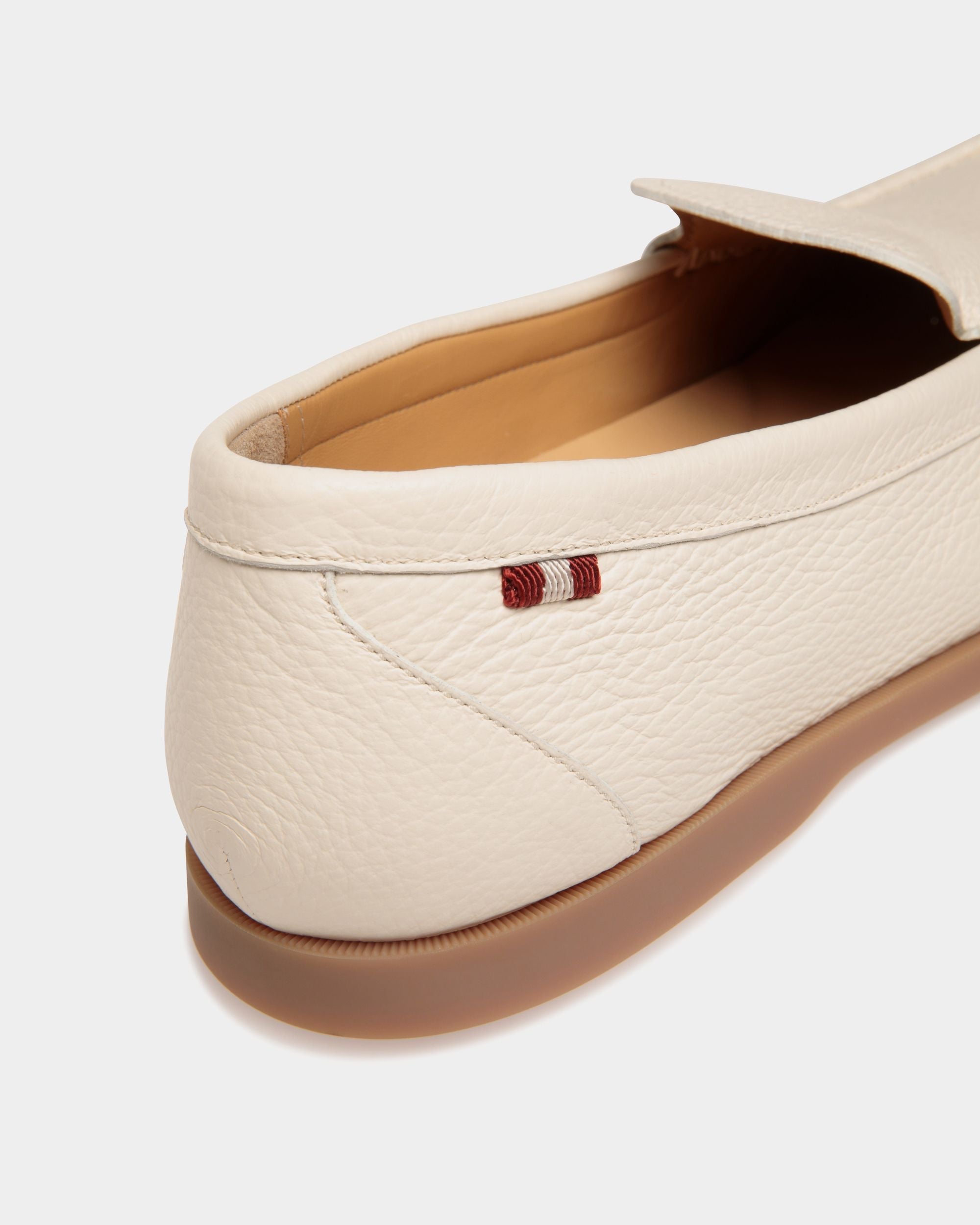 Bally Global - Mocassin Nelson En Cuir De Cerf Ivoire - Blanc