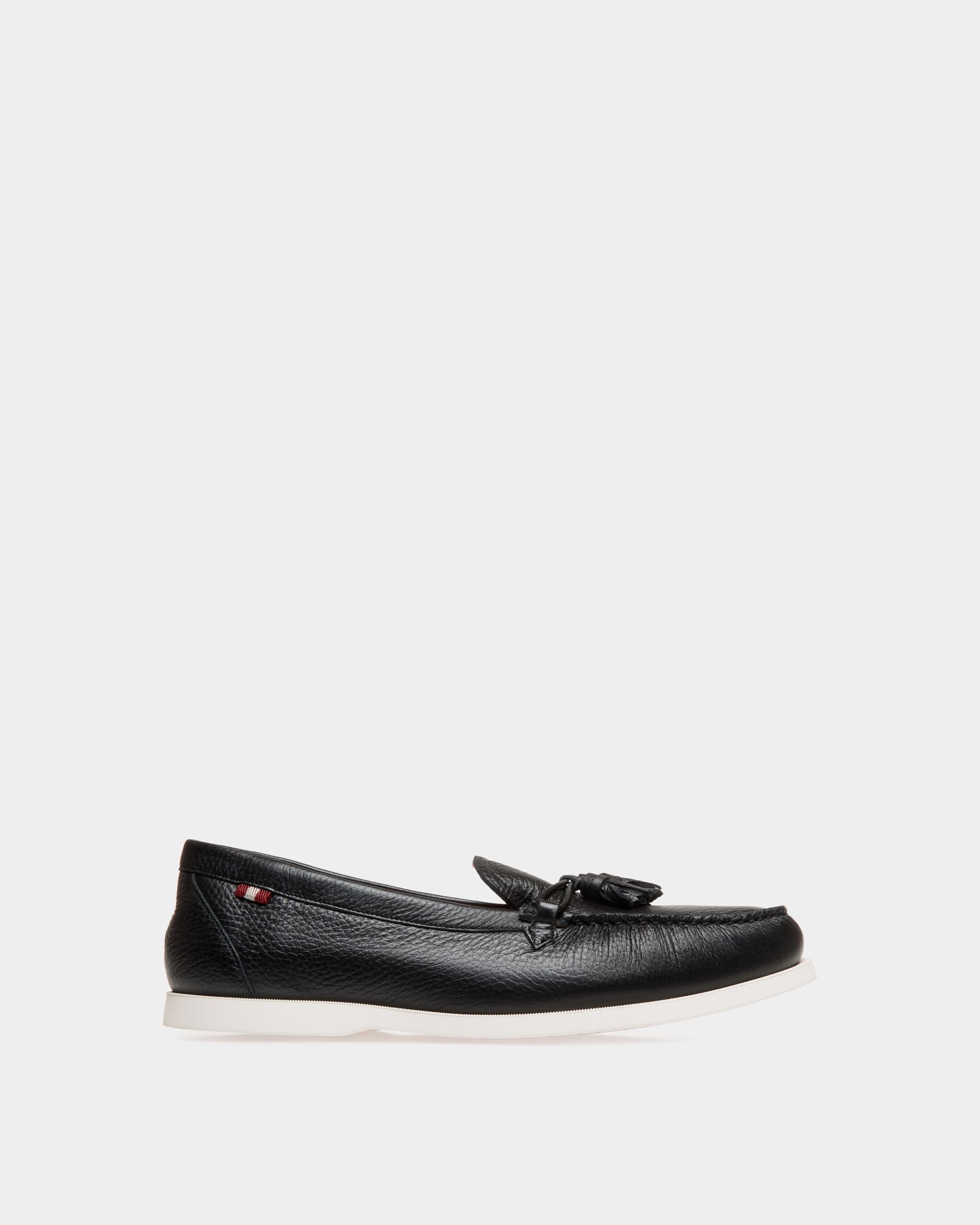 Bally Global - Nelson Moccasin In Black Grained Leather - Black