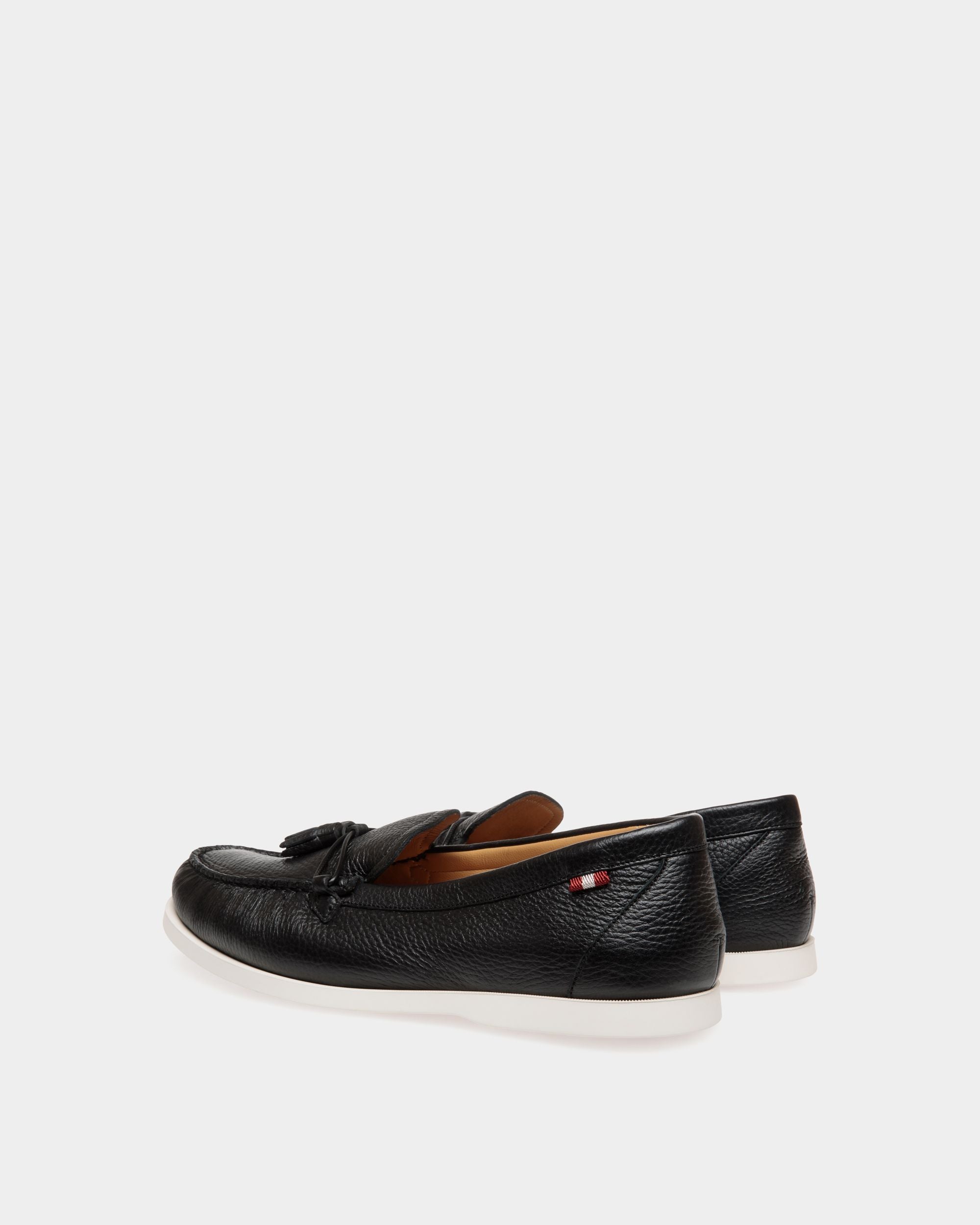 Bally Global - Nelson Moccasin In Black Grained Leather - Black