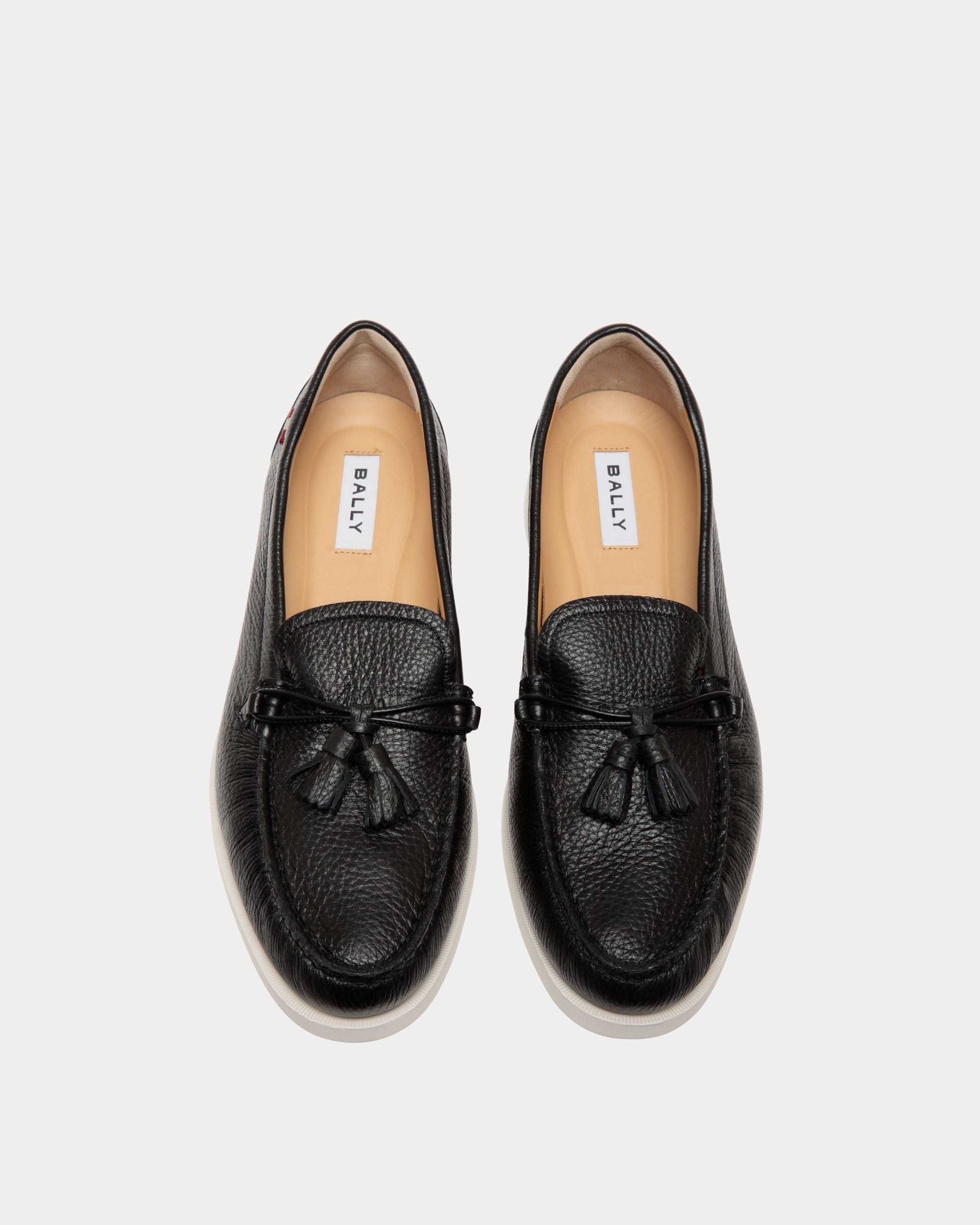 Bally Global - Nelson Moccasin In Black Grained Leather - Black