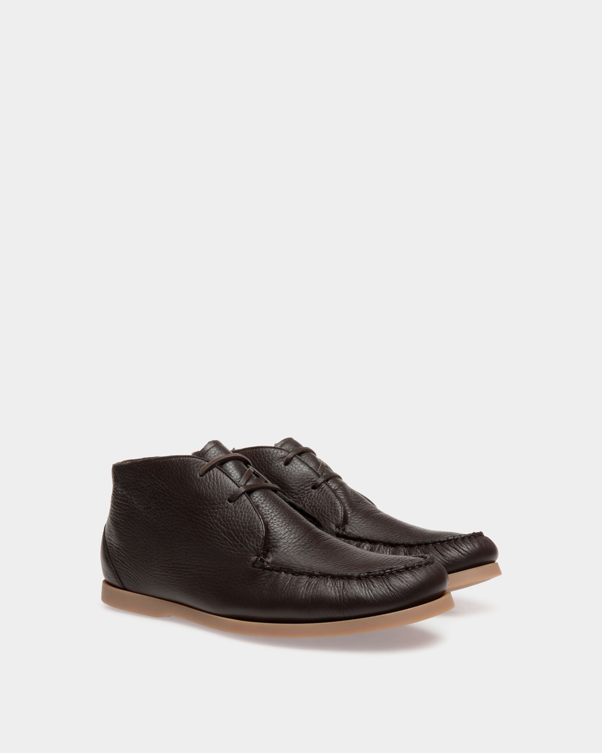 Bally Global - Nelson Moccasin in Brown Grained Leather - Brown