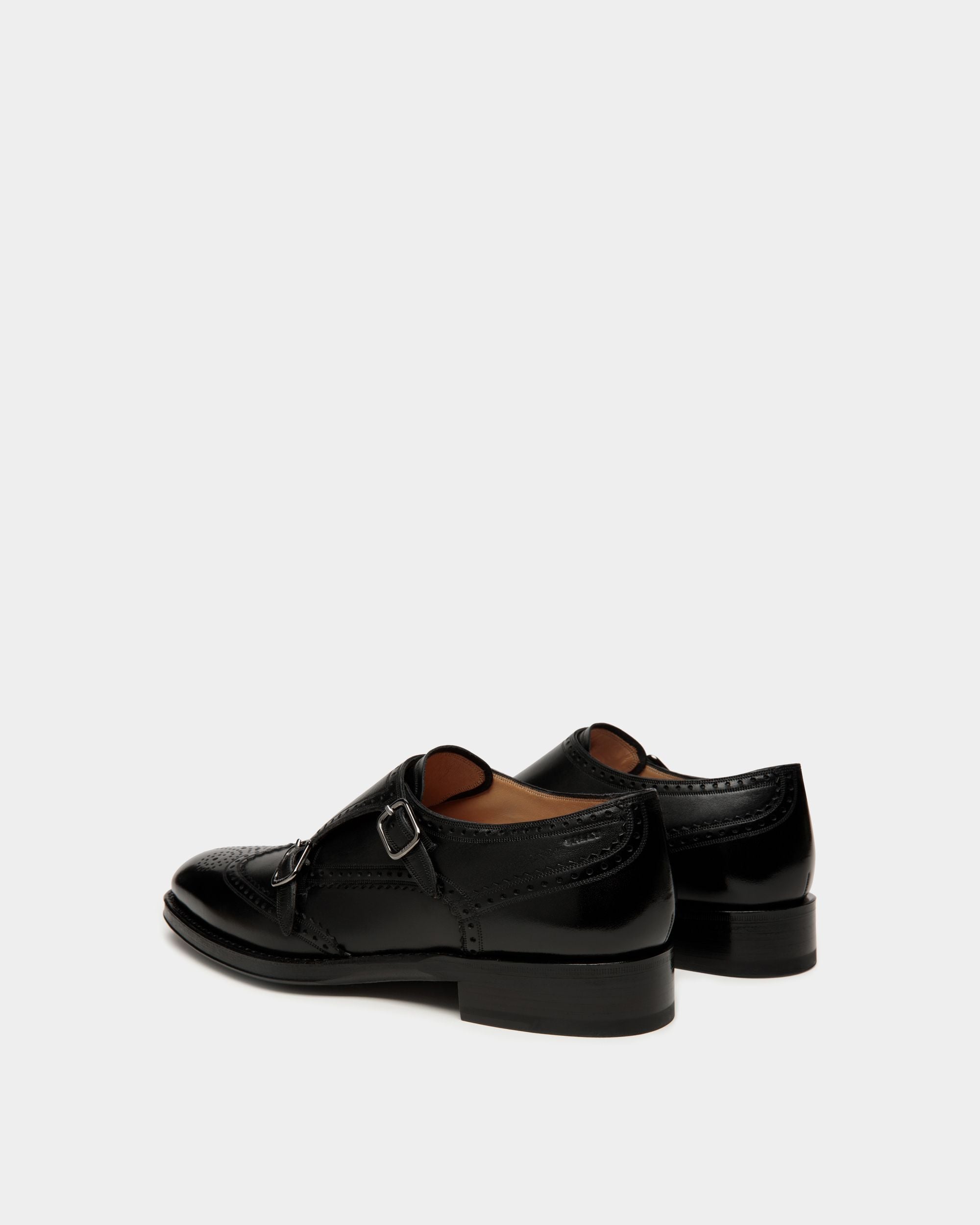 Bally Global - Scribe Un Monk Strap In Black Leather - Black