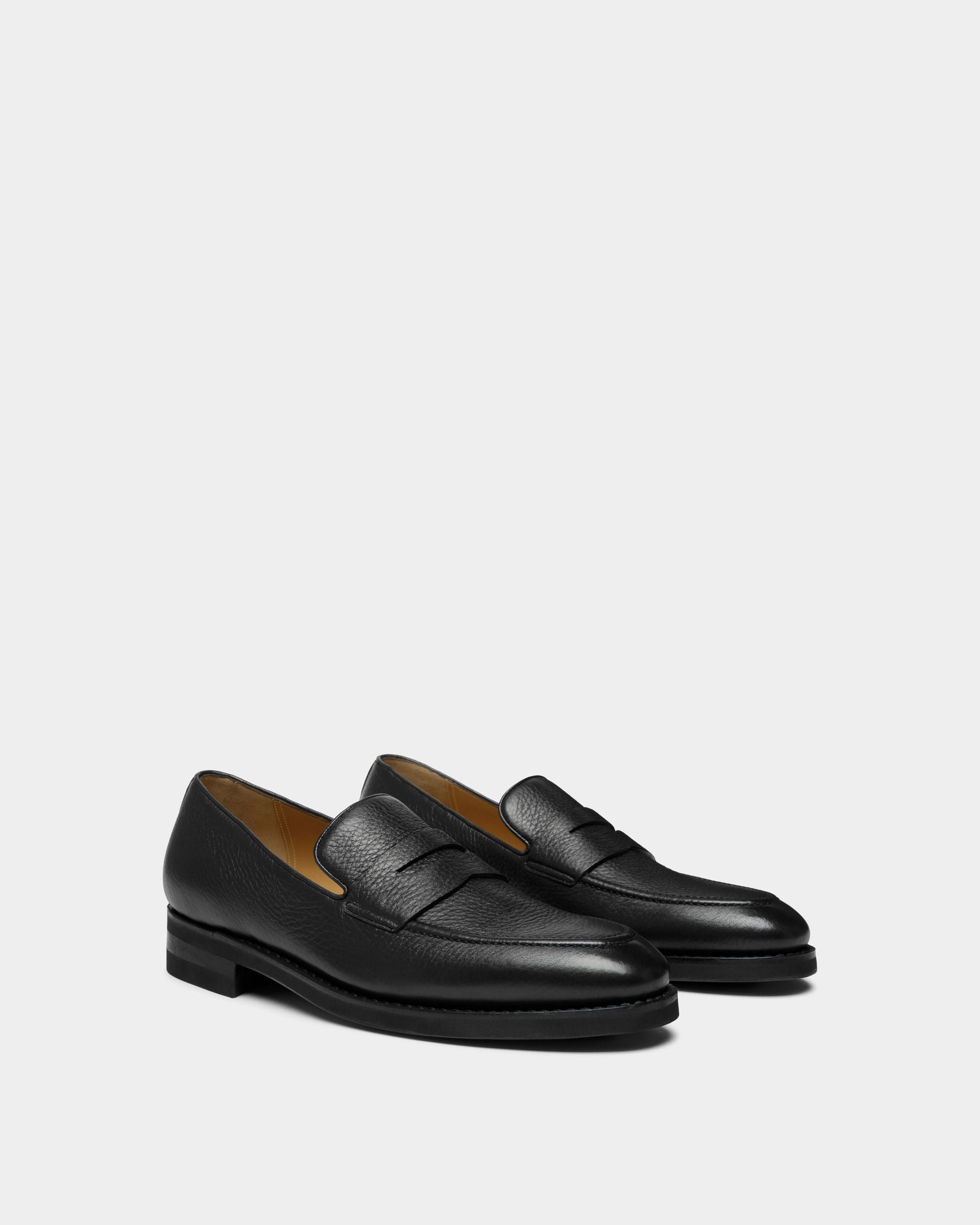 Bally Global - Scribe Un Loafer in Black Deer Leather - Black