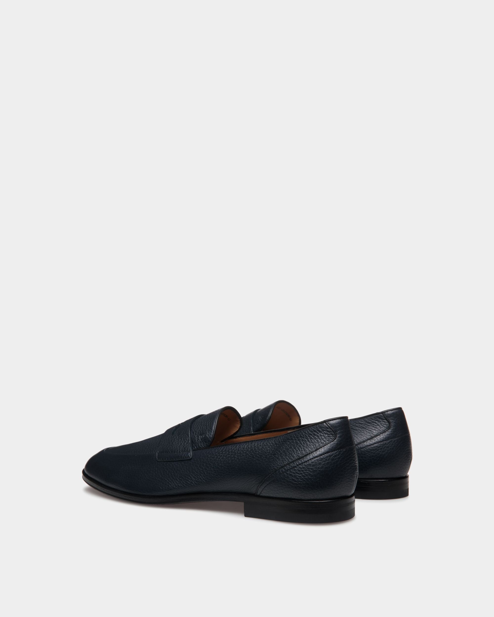Bally Global - Westminster Loafer in Navy Blue Deer Leather - Blue