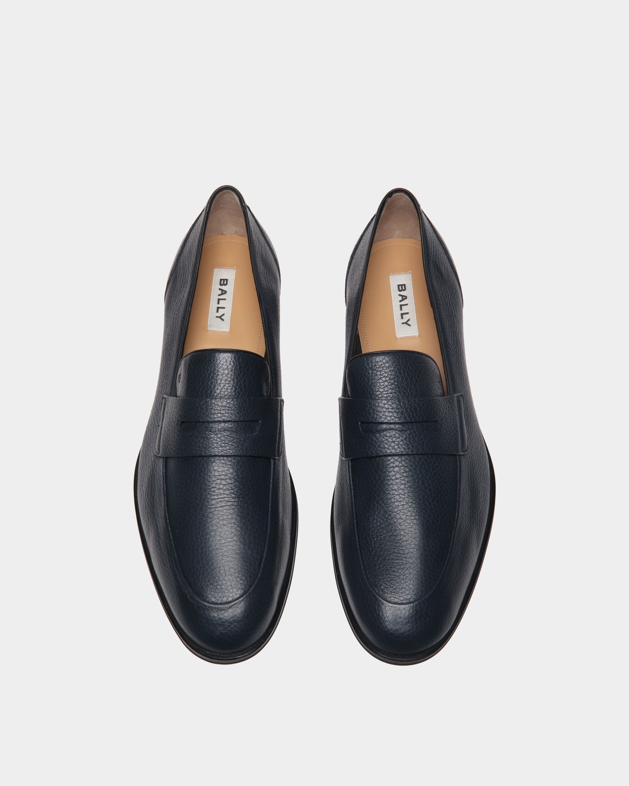 Bally Global - Westminster Loafer in Navy Blue Deer Leather - Blue