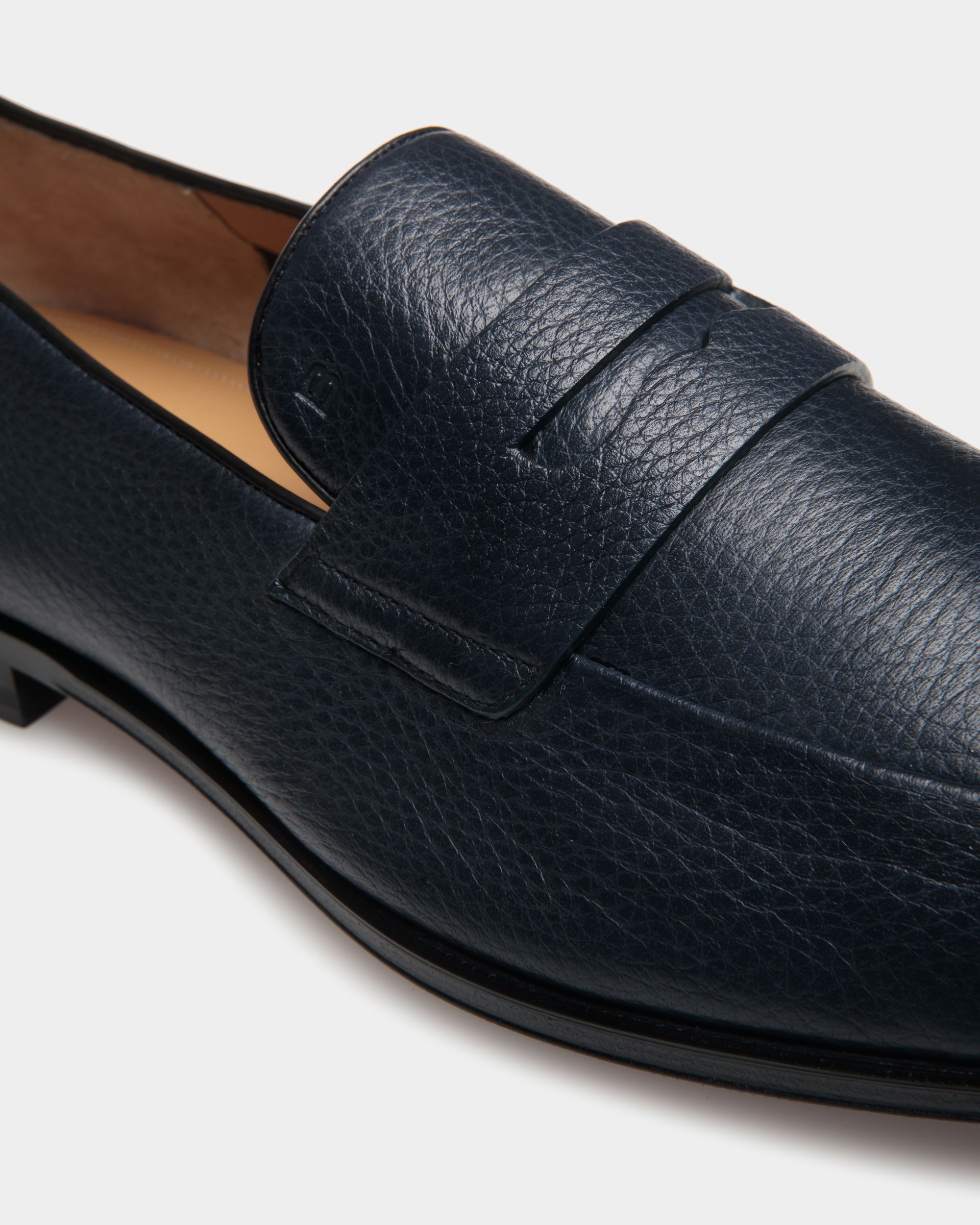 Bally Global - Westminster Loafer in Navy Blue Deer Leather - Blue