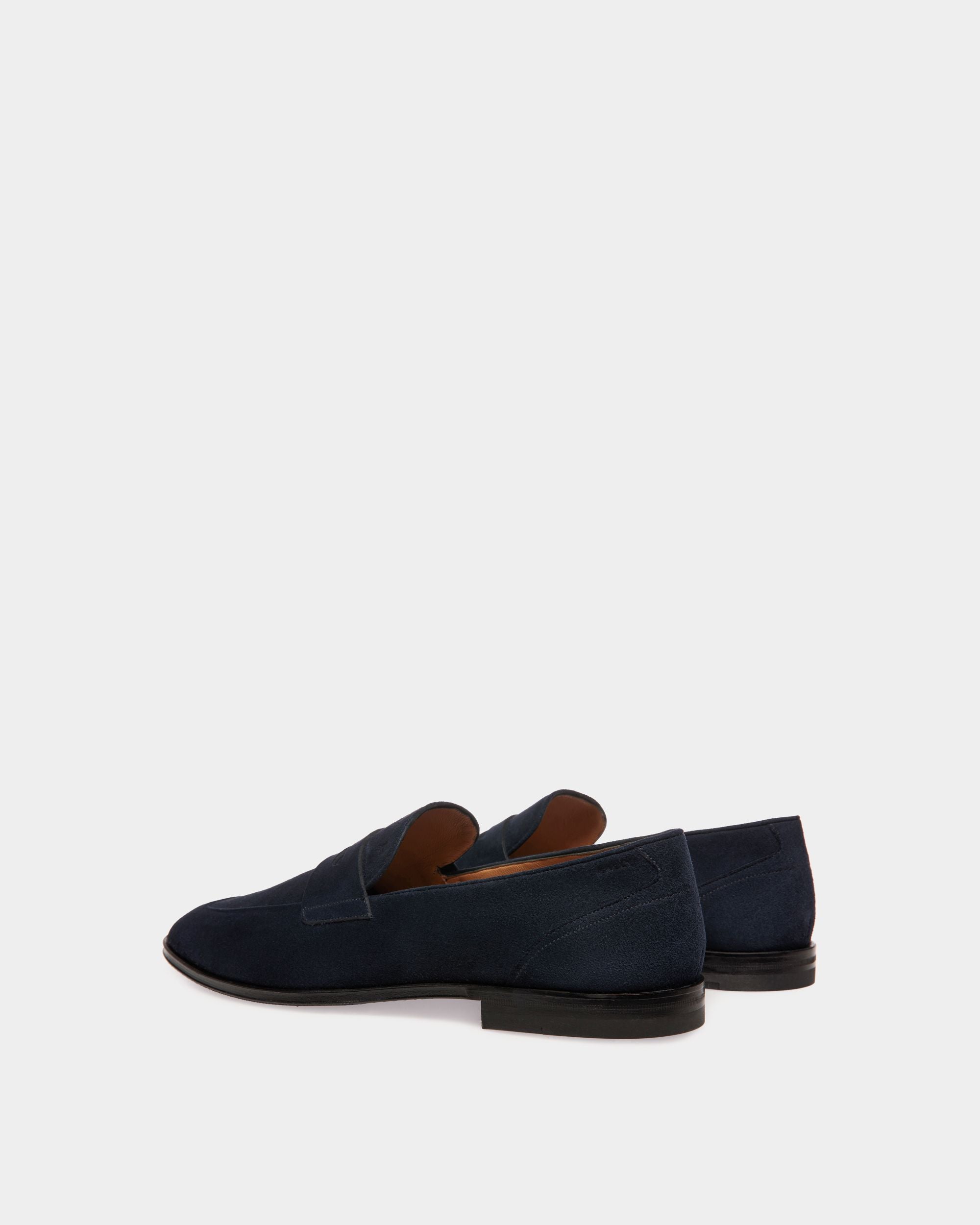 Bally Global - Westminster Loafer In Navy Blue Suede Leather - Blue