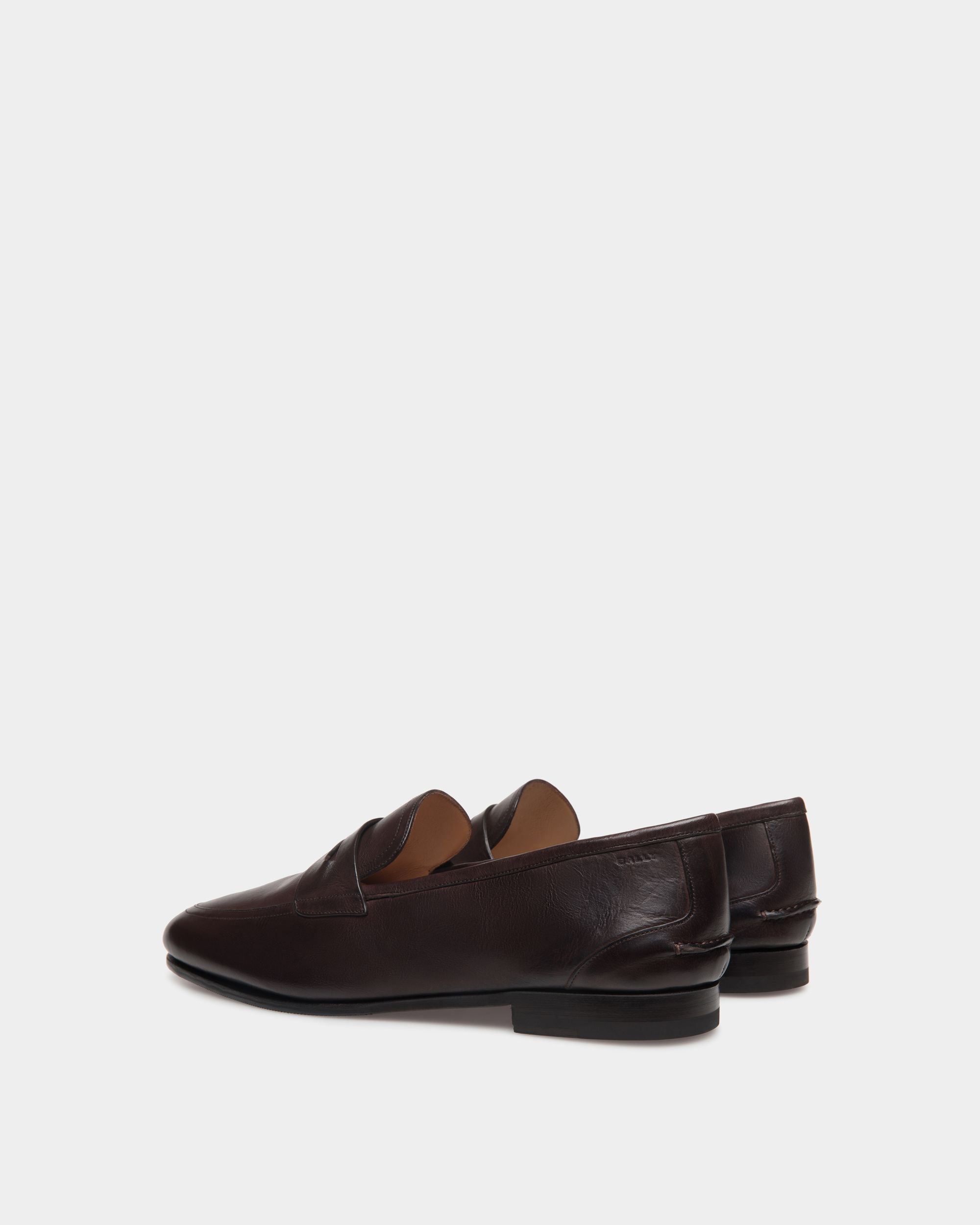 Bally Global - Mocassin Plume En Cuir Ebano - Marron