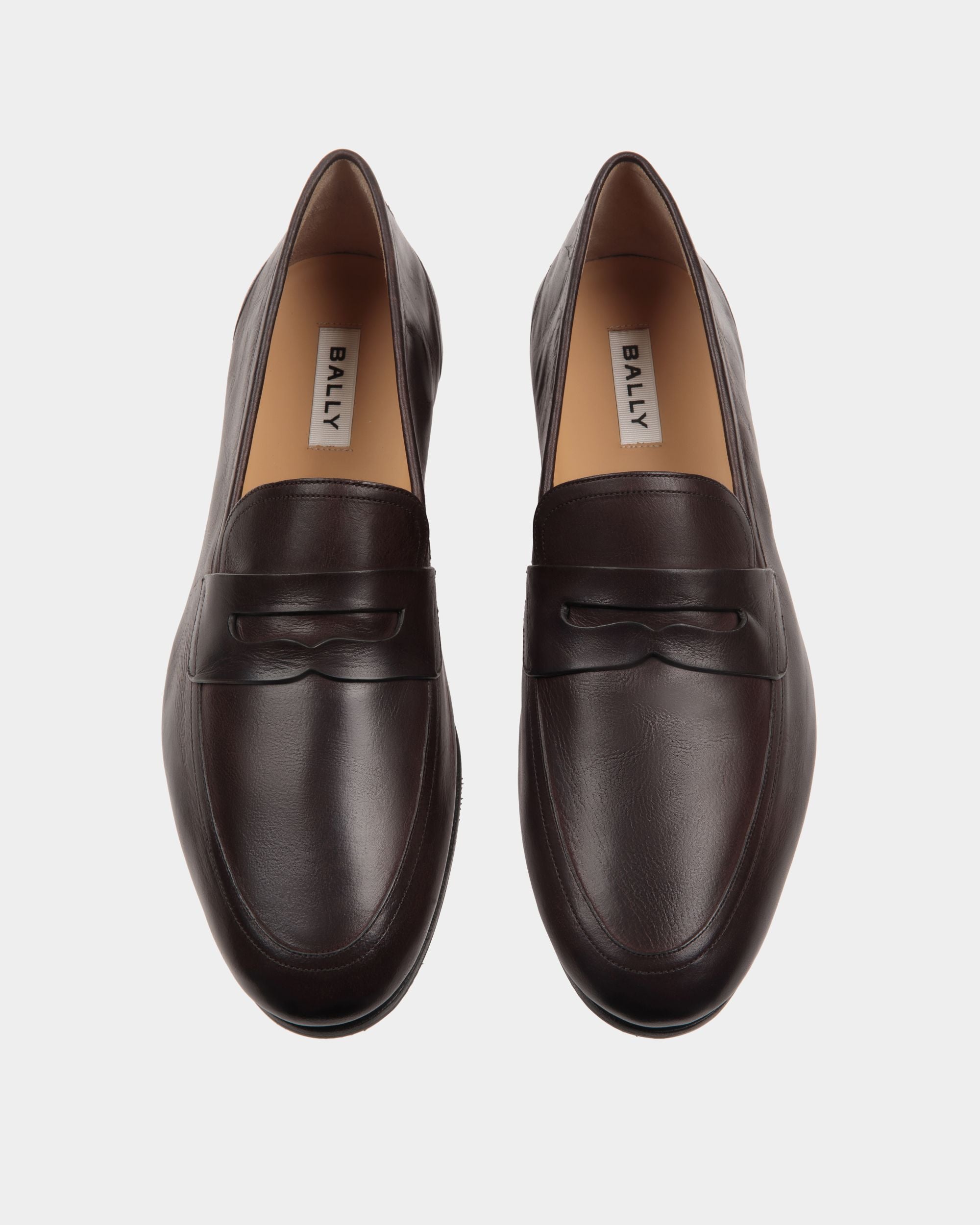 Bally Global - Mocassin Plume En Cuir Ebano - Marron