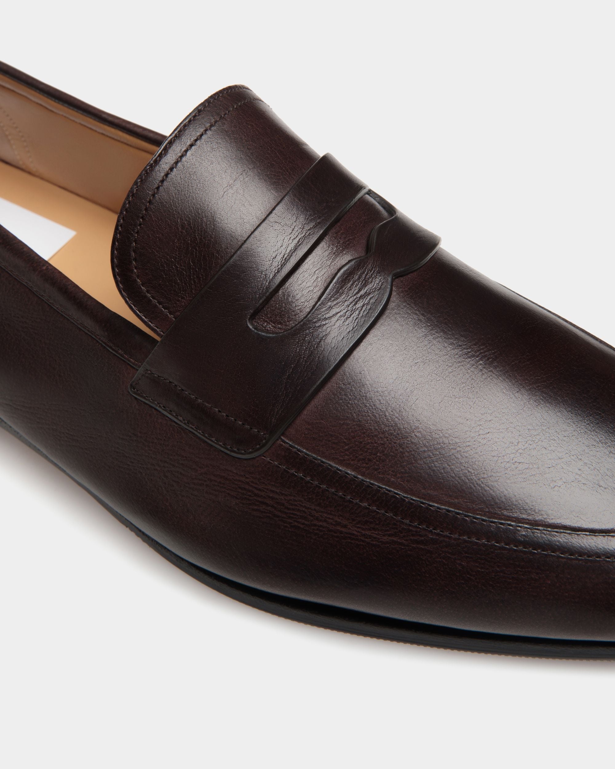 Bally Global - Mocassin Plume En Cuir Ebano - Marron