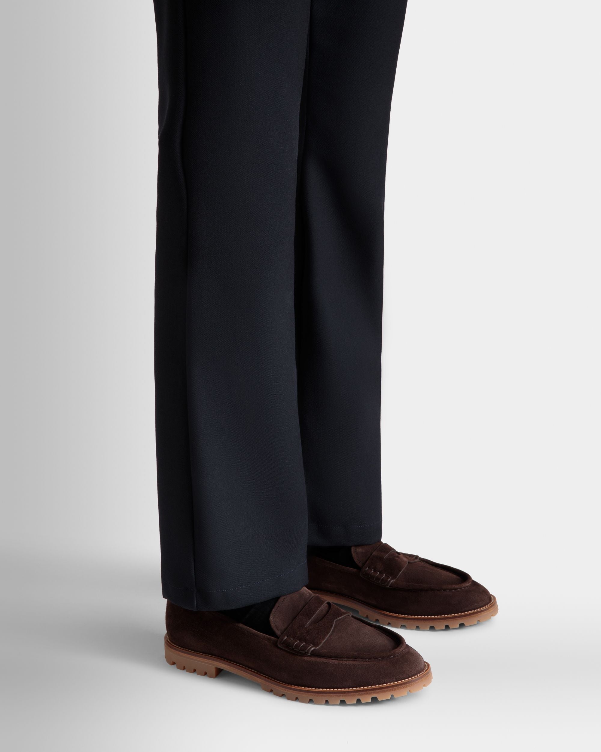 Bally Global - Mocassin Solaria En Daim Ebano - Marron