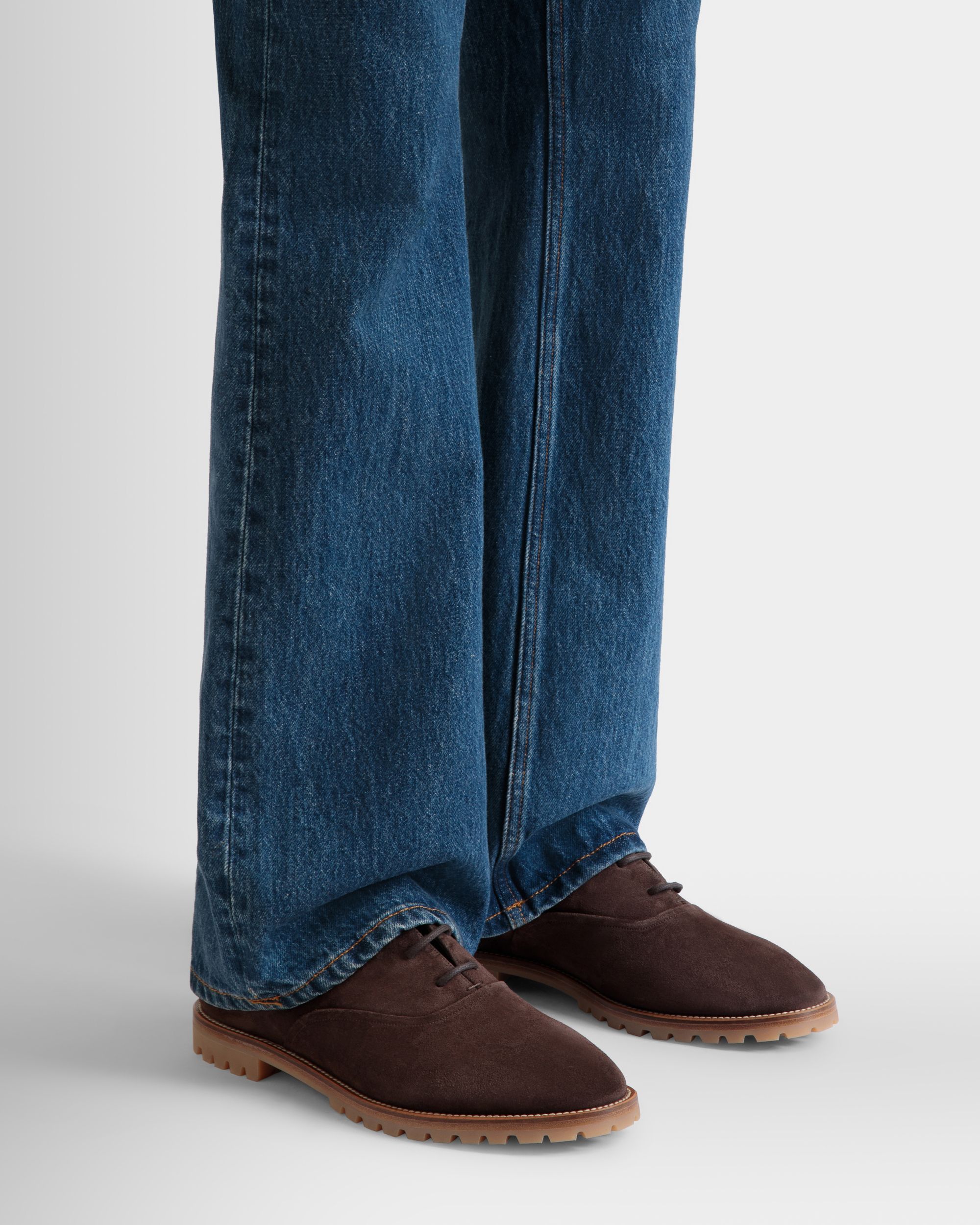Bally Global - Solaria Oxford in Ebano Suede - Brown