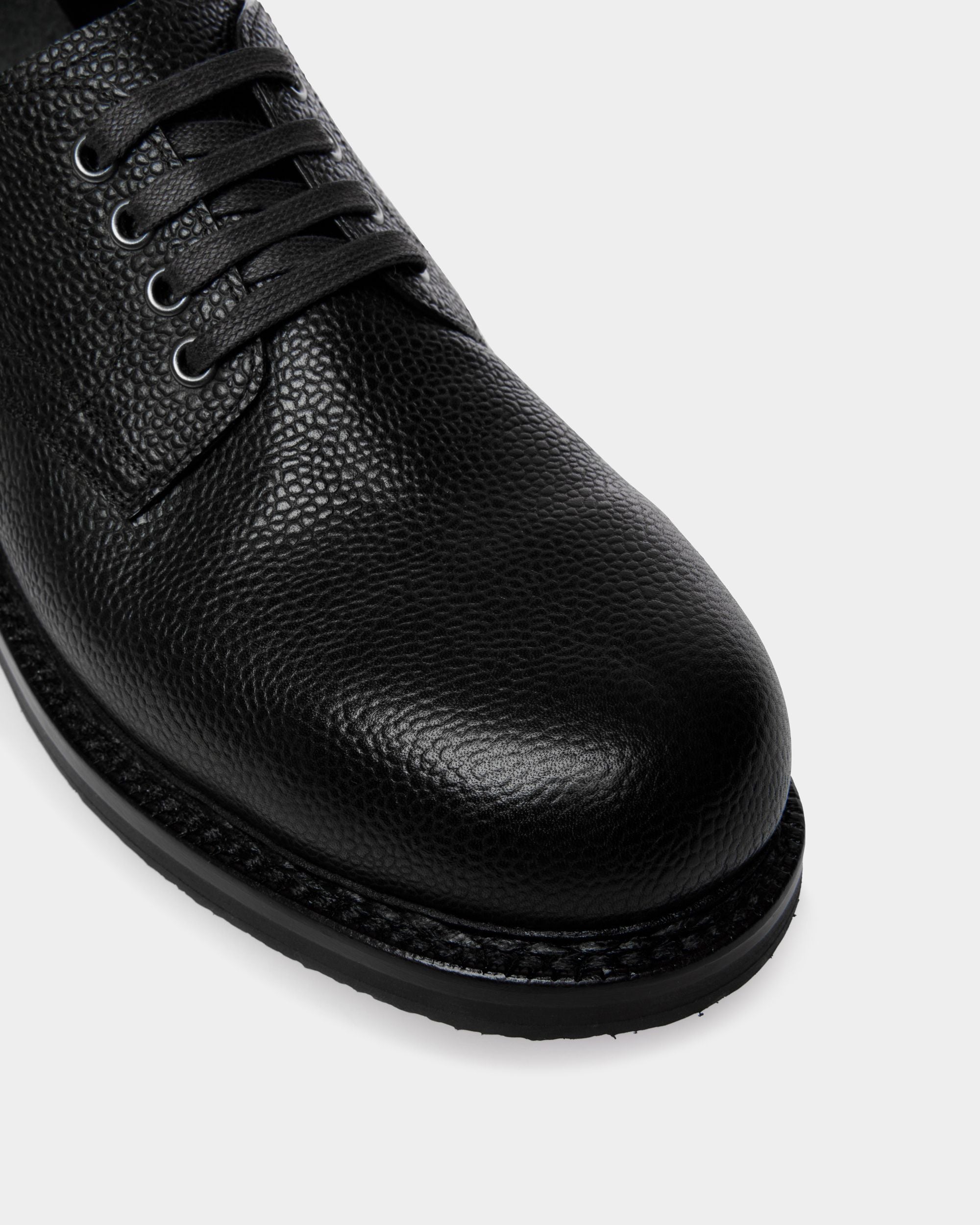 Bally Global - Norwelt Derby In Black Grained Leather - Black