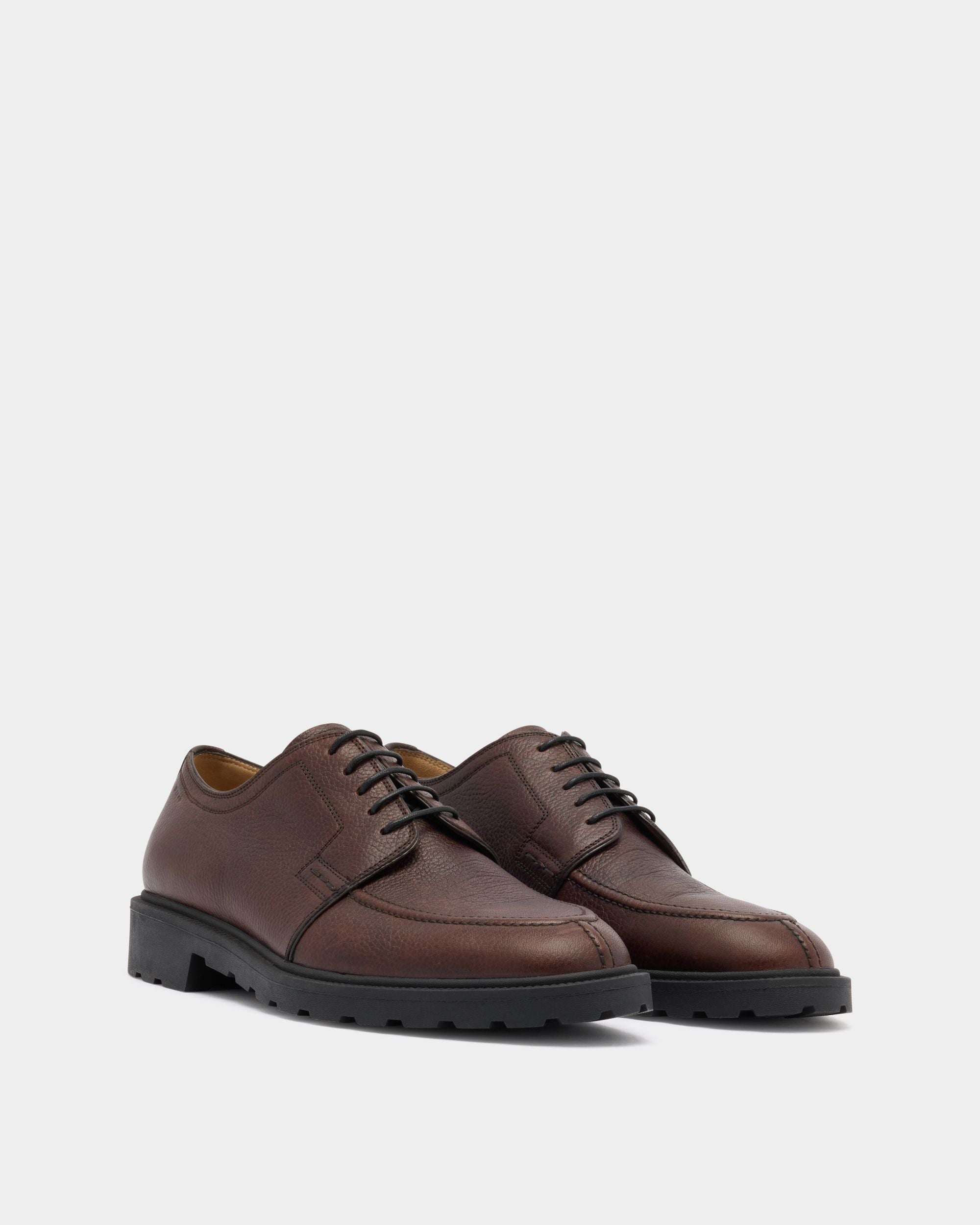 Bally Global - Eduard Derby in Brown Grained Leather - Brown