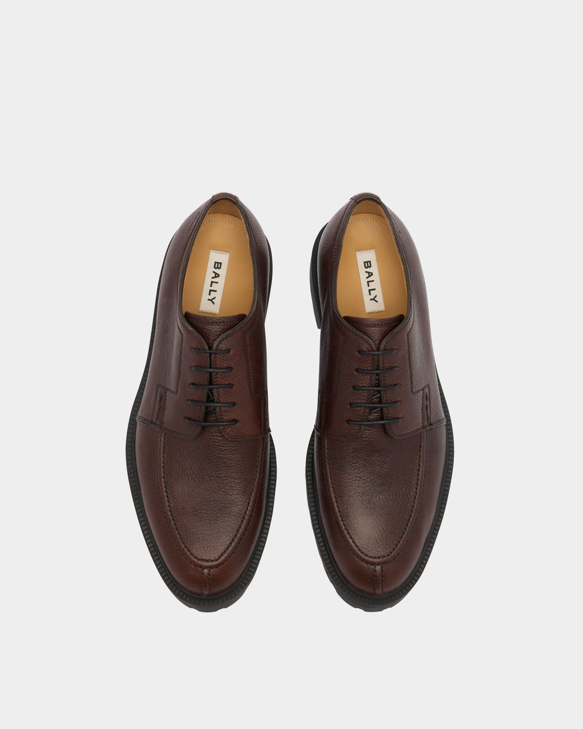 Bally Global - Eduard Derby in Brown Grained Leather - Brown