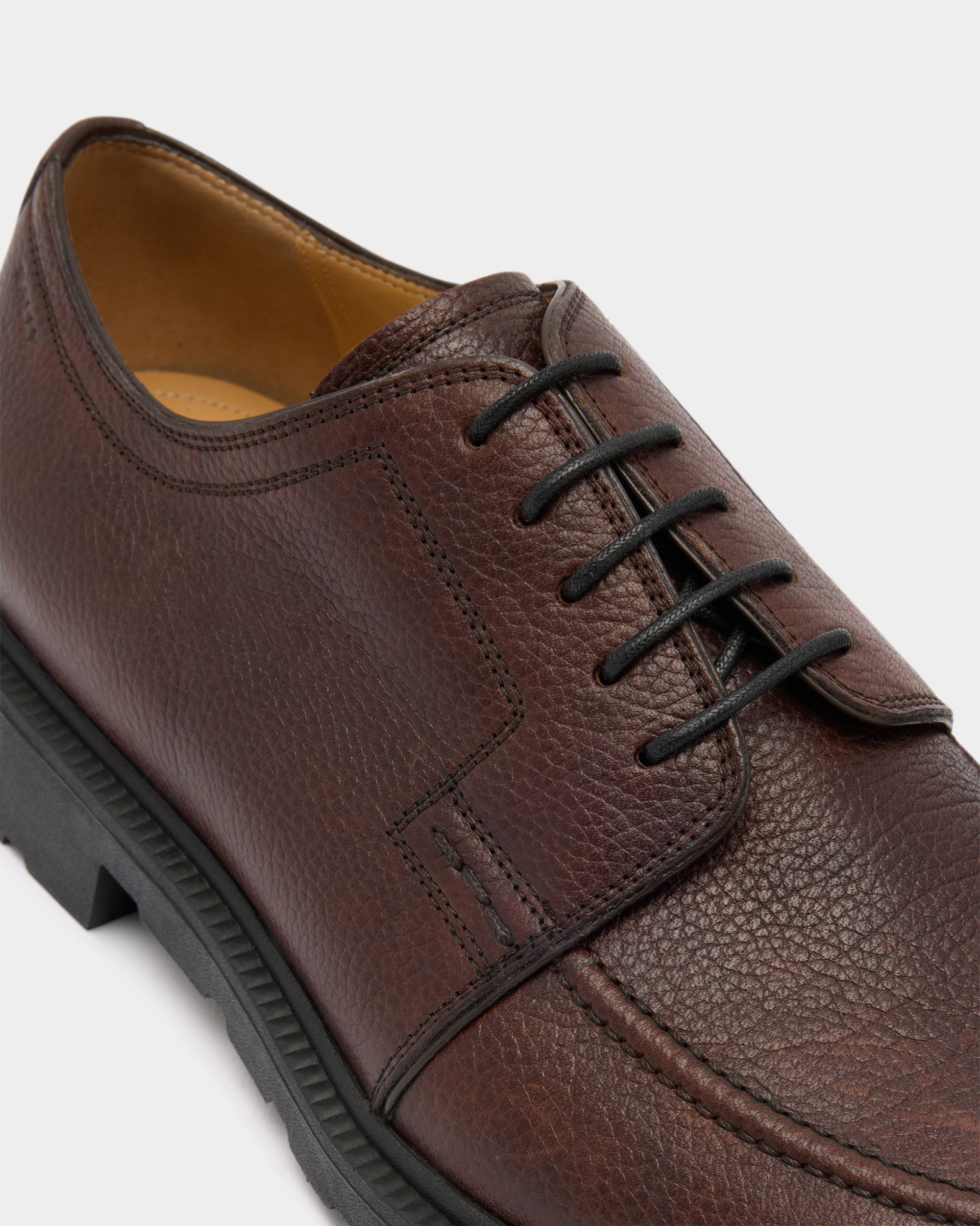 Bally Global - Eduard Derby in Brown Grained Leather - Brown