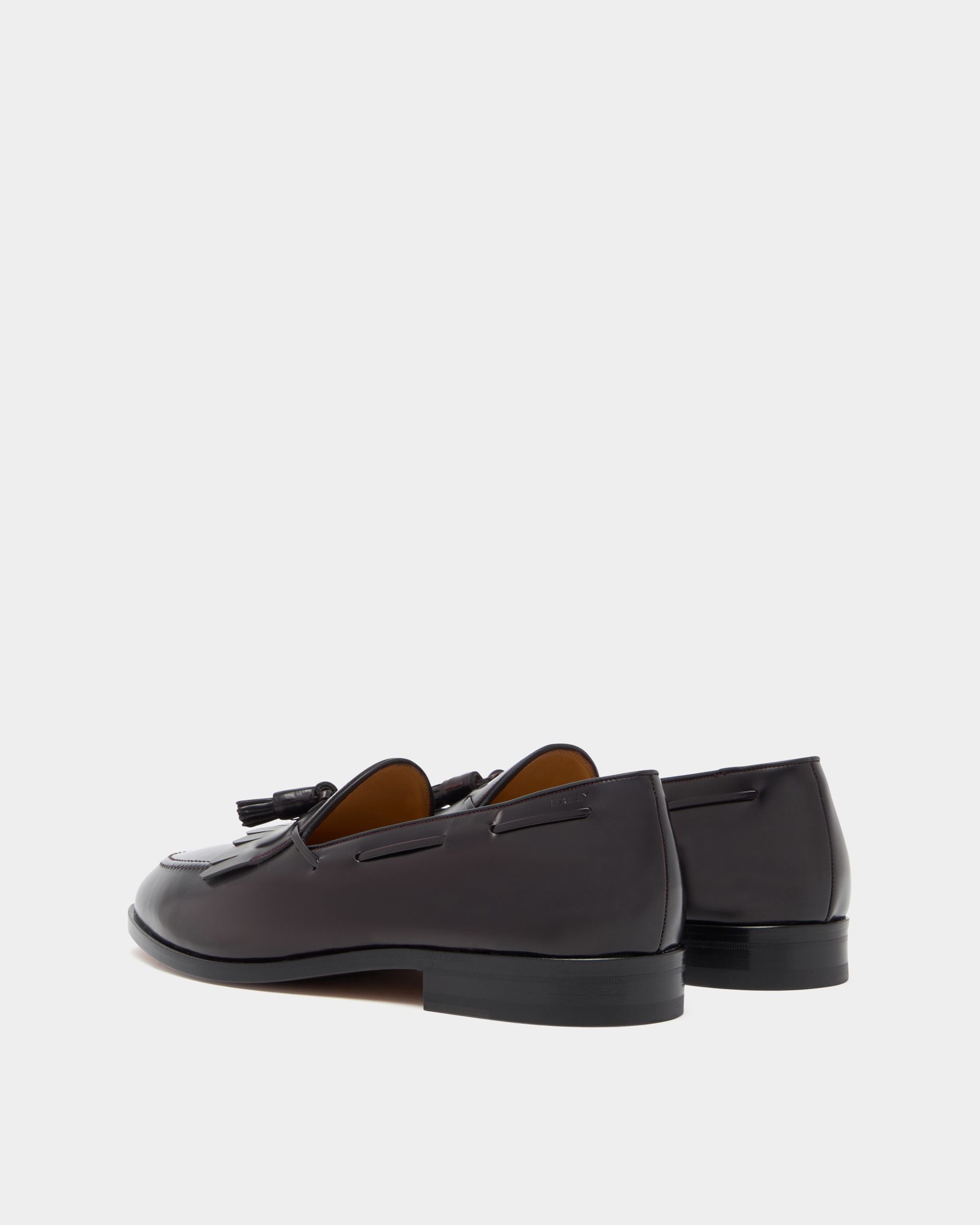 Bally Global - Elite Loafer in Andorra and Black Leather - Burgundy