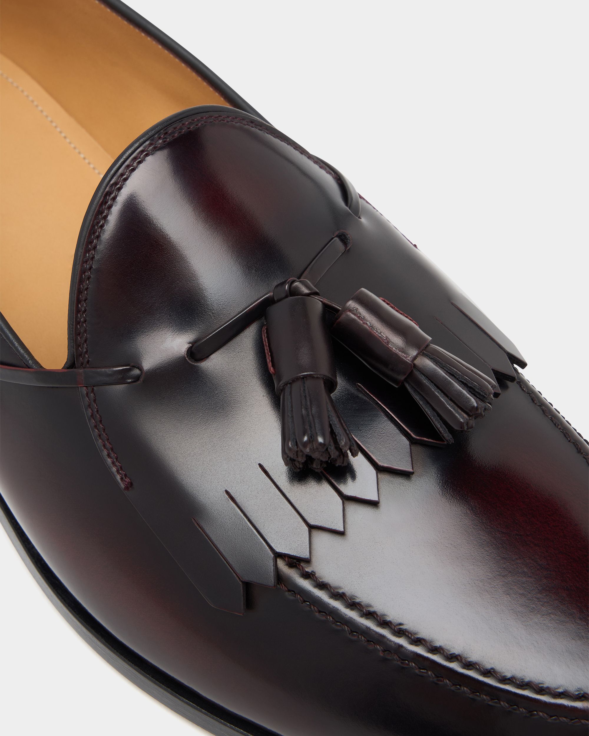 Bally Global - Elite Loafer in Andorra and Black Leather - Burgundy