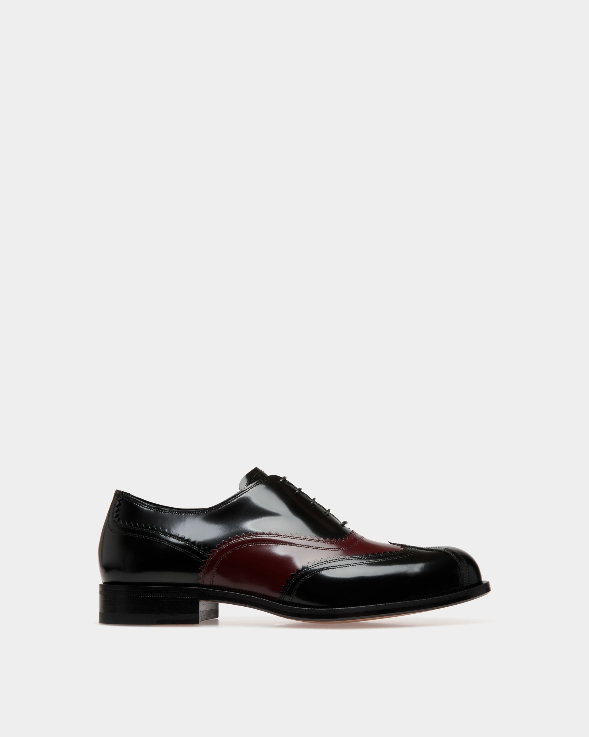 Bally Global - Spiegel Oxford in Black And Deep Burgundy Leather - Multicolor