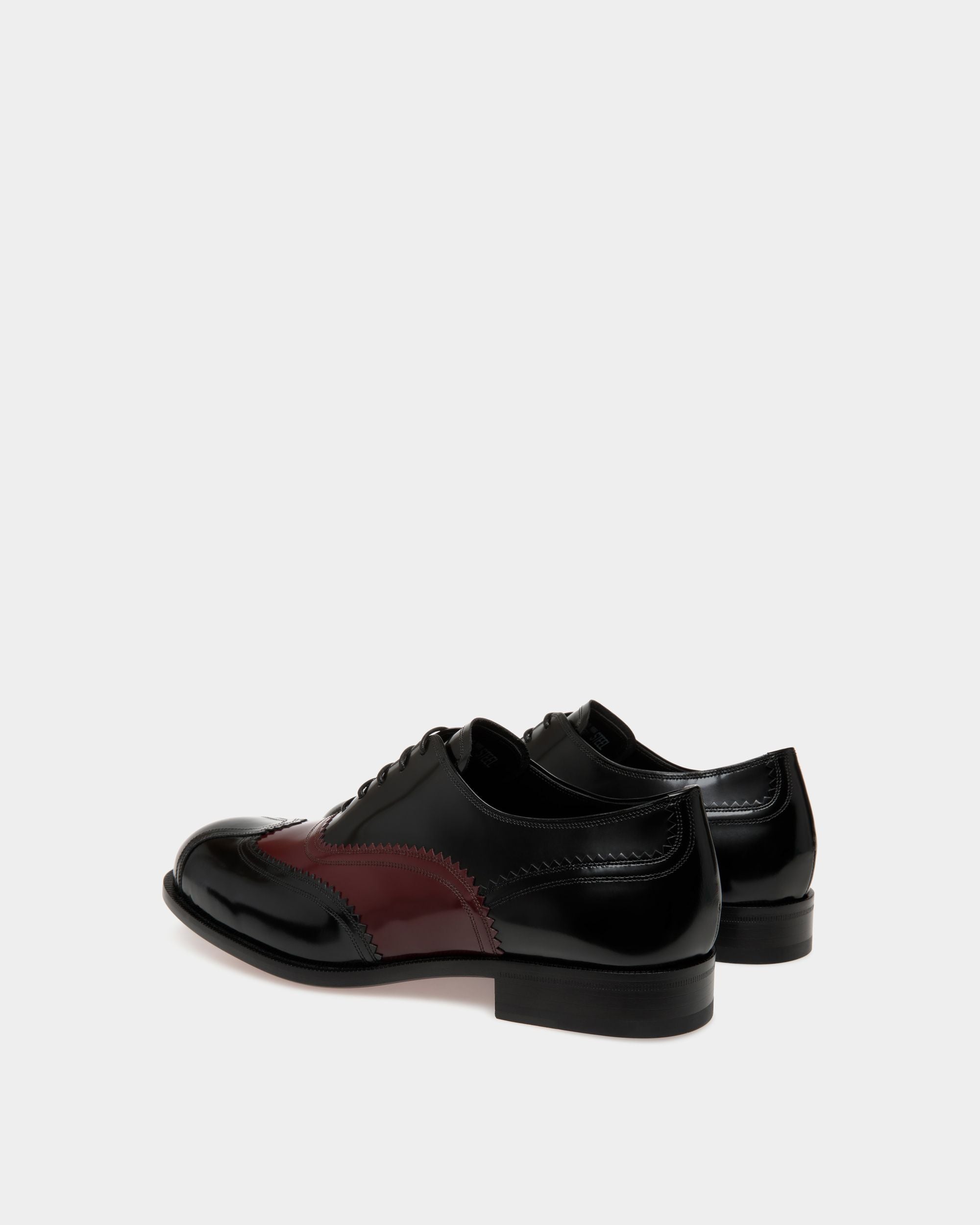 Bally Global - Spiegel Oxford in Black And Deep Burgundy Leather - Multicolor