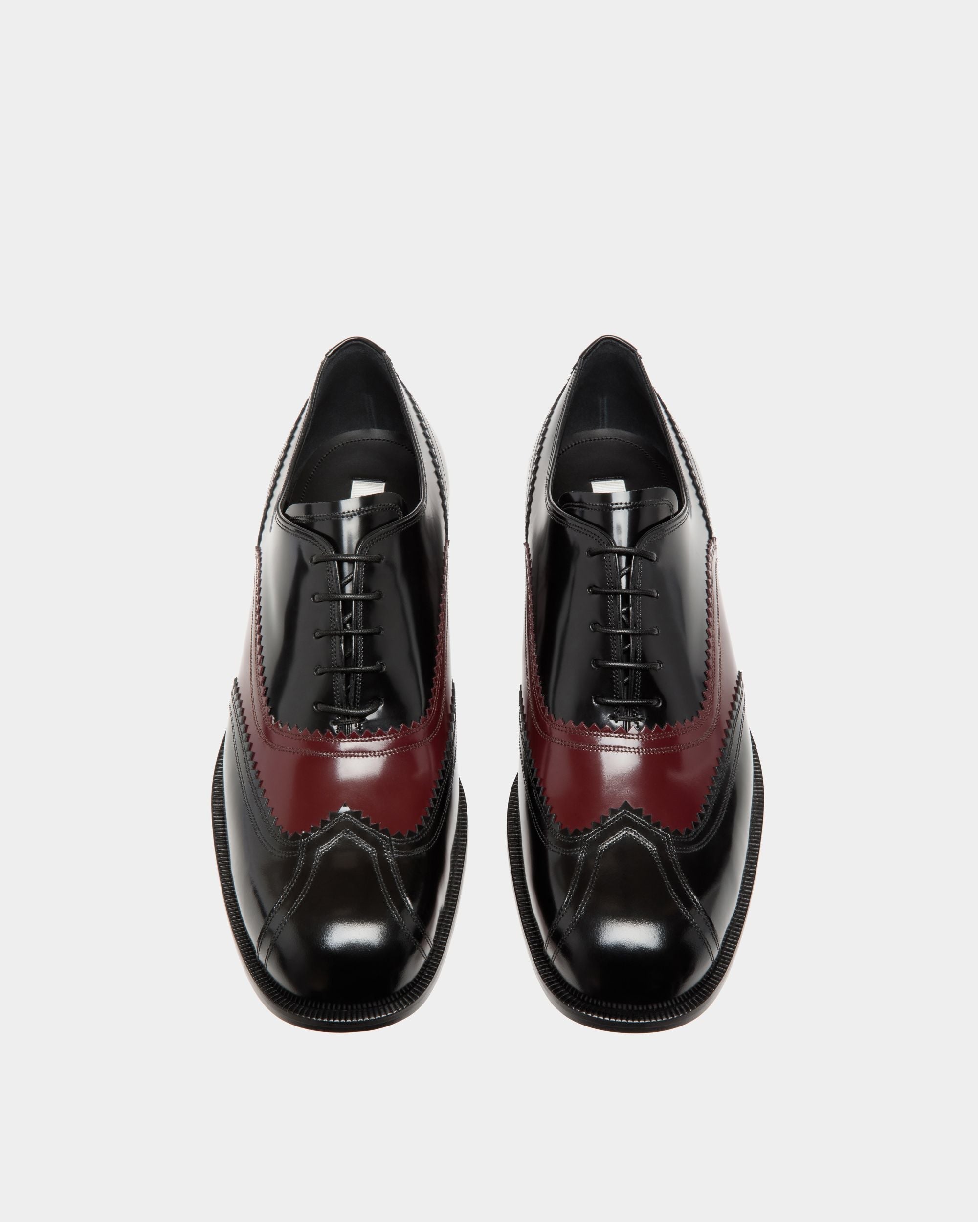 Bally Global - Spiegel Oxford in Black And Deep Burgundy Leather - Multicolor