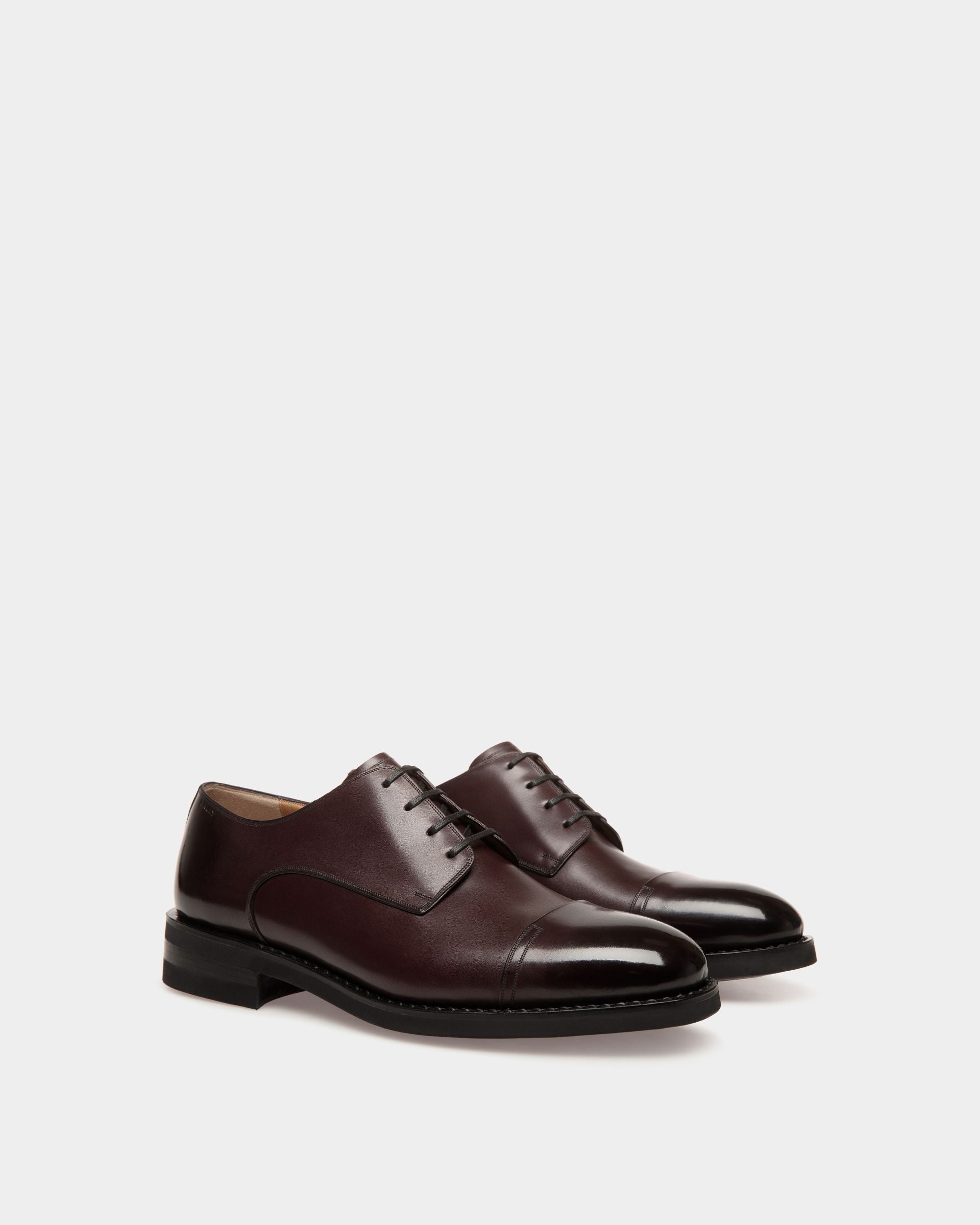 Bally Global - Zapato Derby Scribe Un De Piel Deep Burgundy - Burdeos