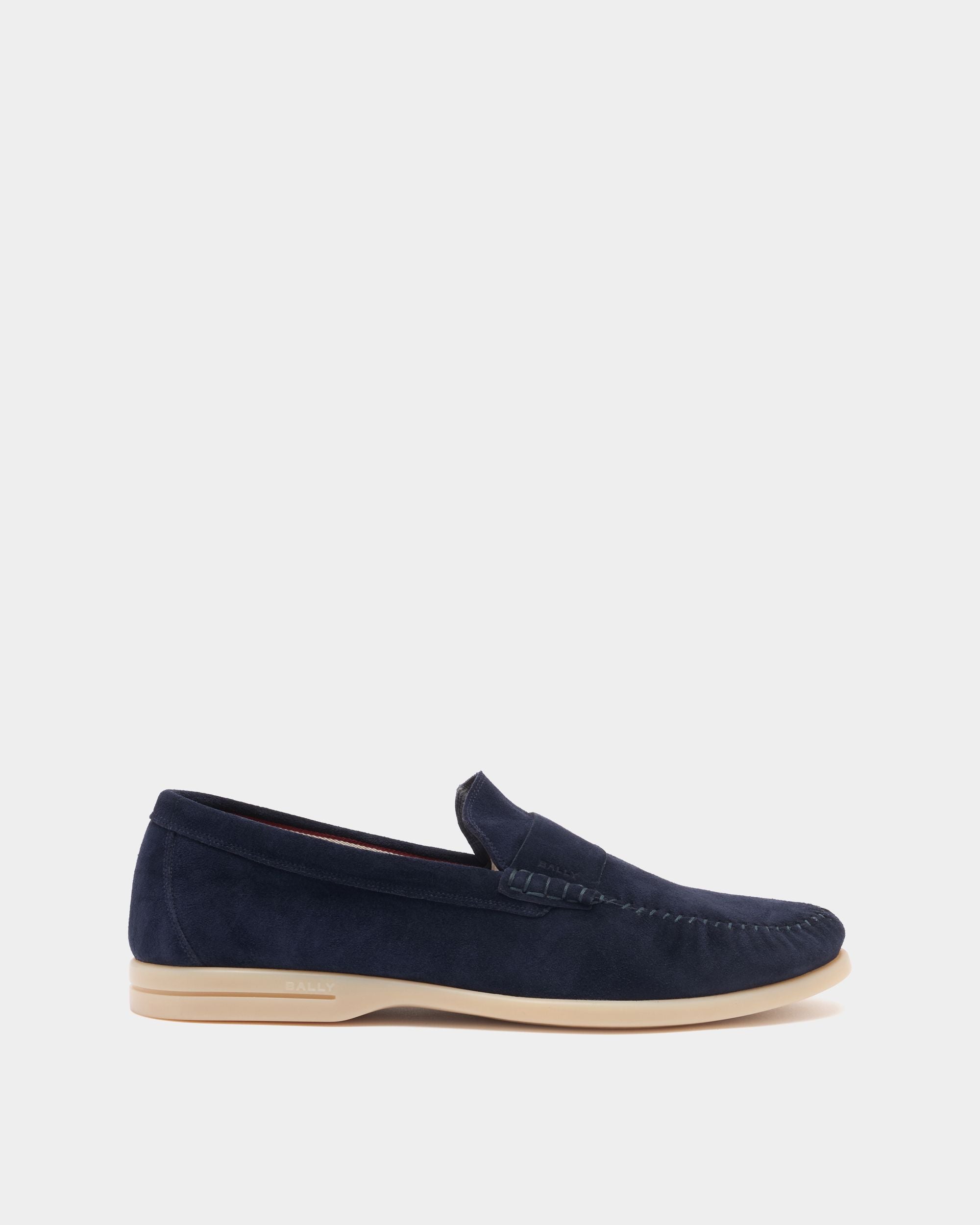 Bally Global - Switz Moc Moccasin in Navy Blue Suede - Blue