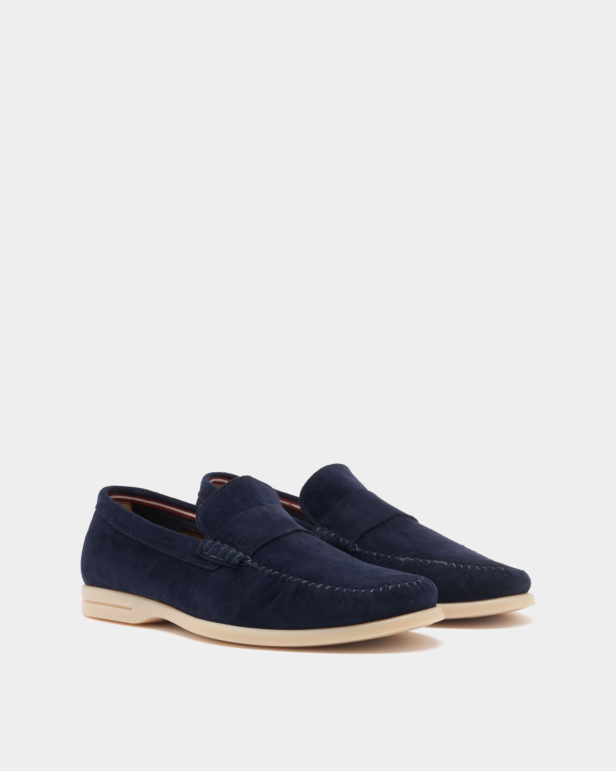 Bally Global - Switz Moc Moccasin in Navy Blue Suede - Blue