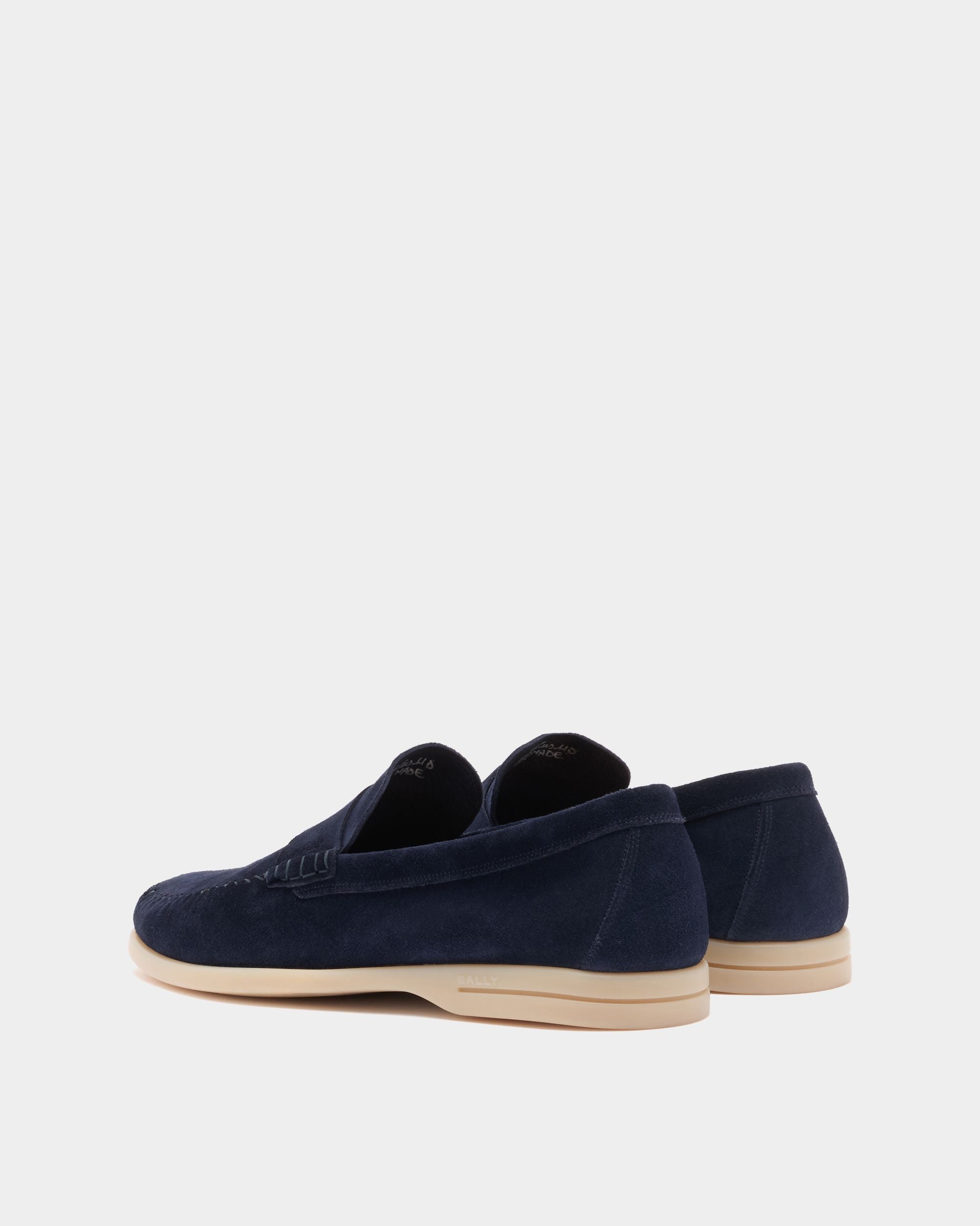 Bally Global - Switz Moc Moccasin in Navy Blue Suede - Blue