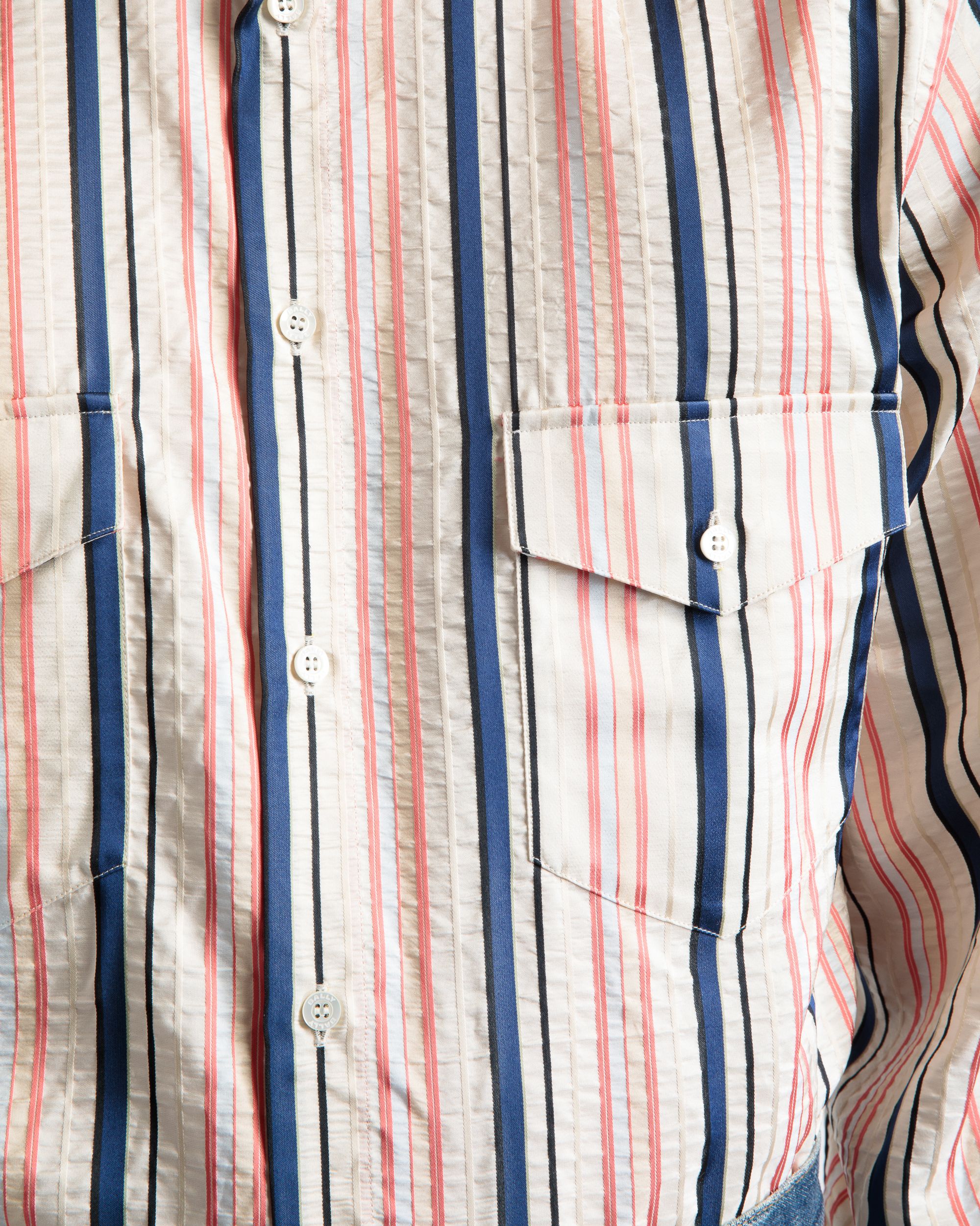 Bally Global - Blouson Sleeve Shirt In Multicolour Silk - Multicolor