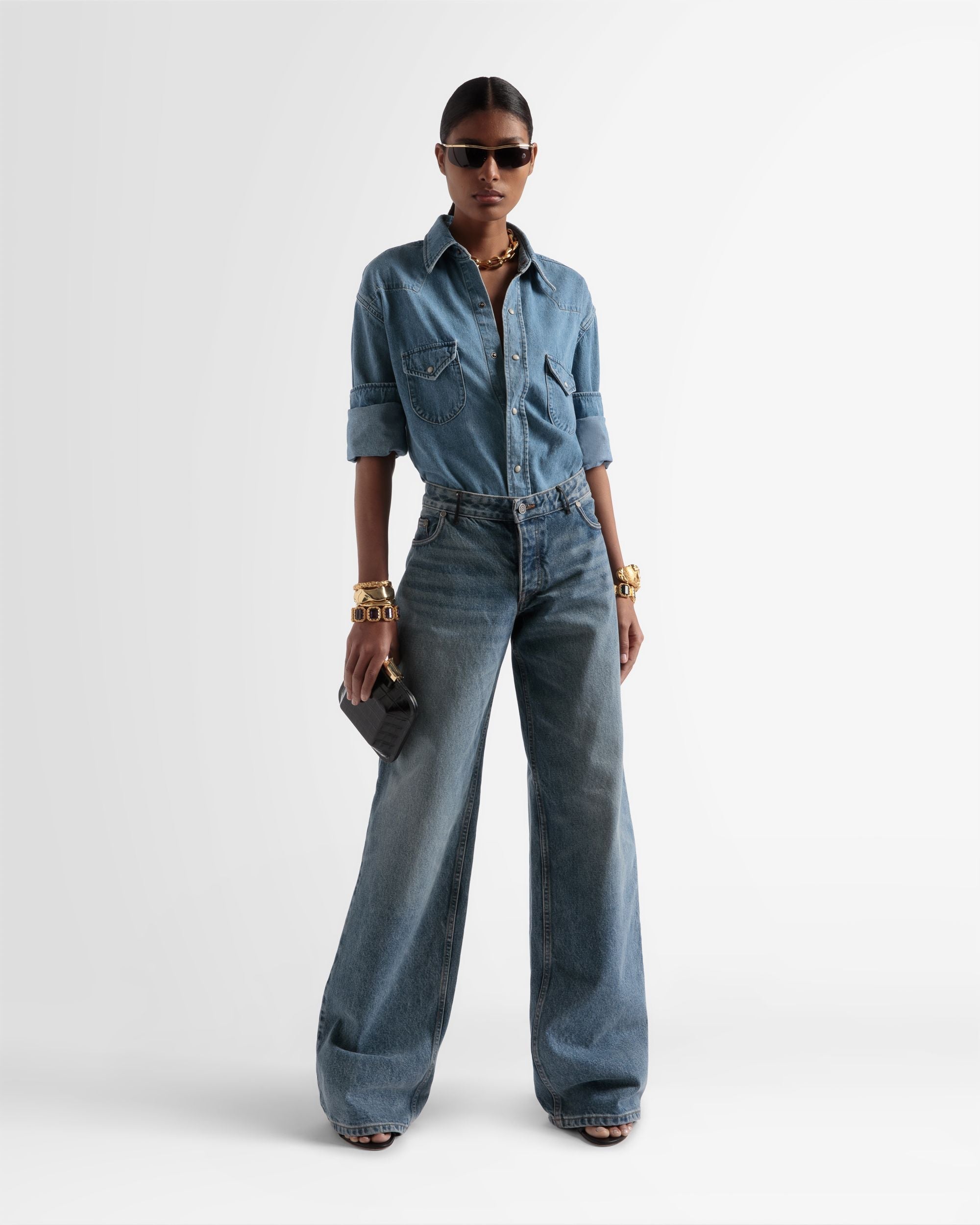 Bally Global - Shirt In Light Blue Chambray - Blue