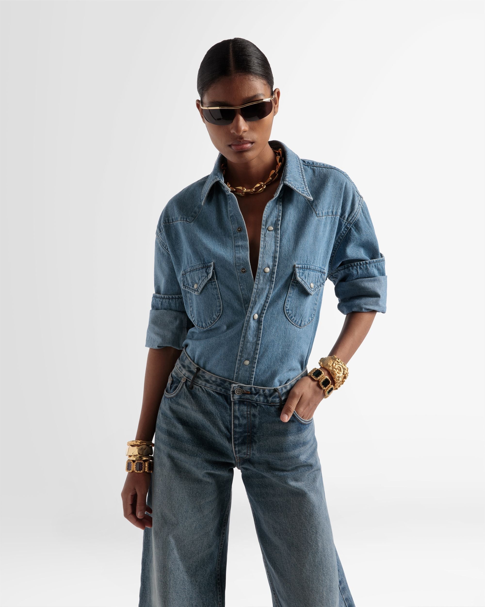 Bally Global - Shirt In Light Blue Chambray - Blue