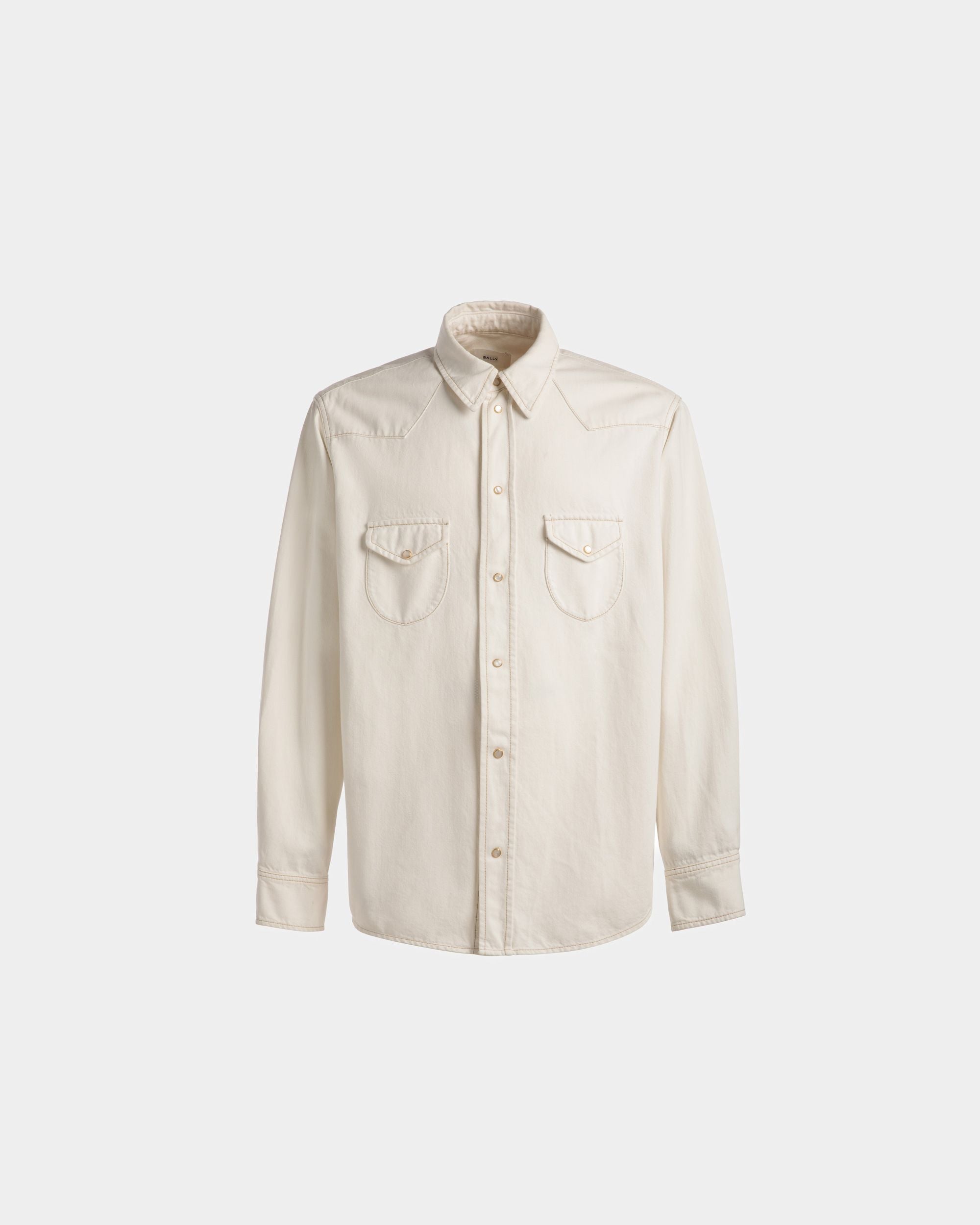 Bally Global - Bleached Shirt In Bone Denim - White